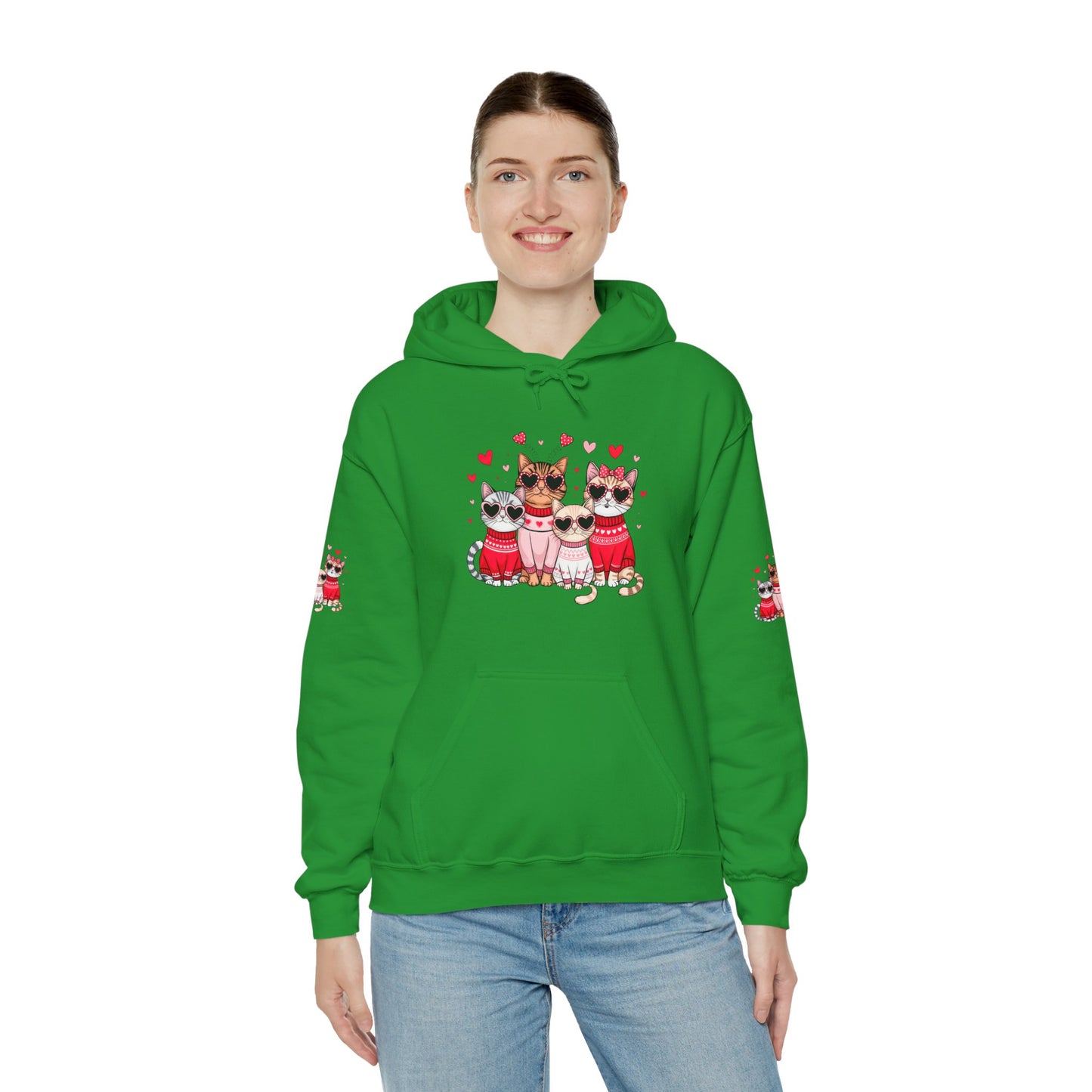 Princess Grace Cute Cat Lovers Hoodie with Heart Design
