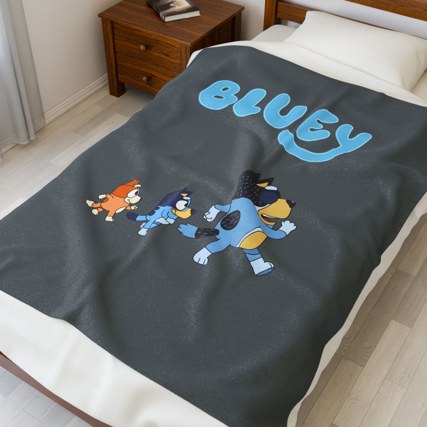 Princess Grace Bluey Velveteen Plush Blanket Cozy Cartoon Throw for Kids