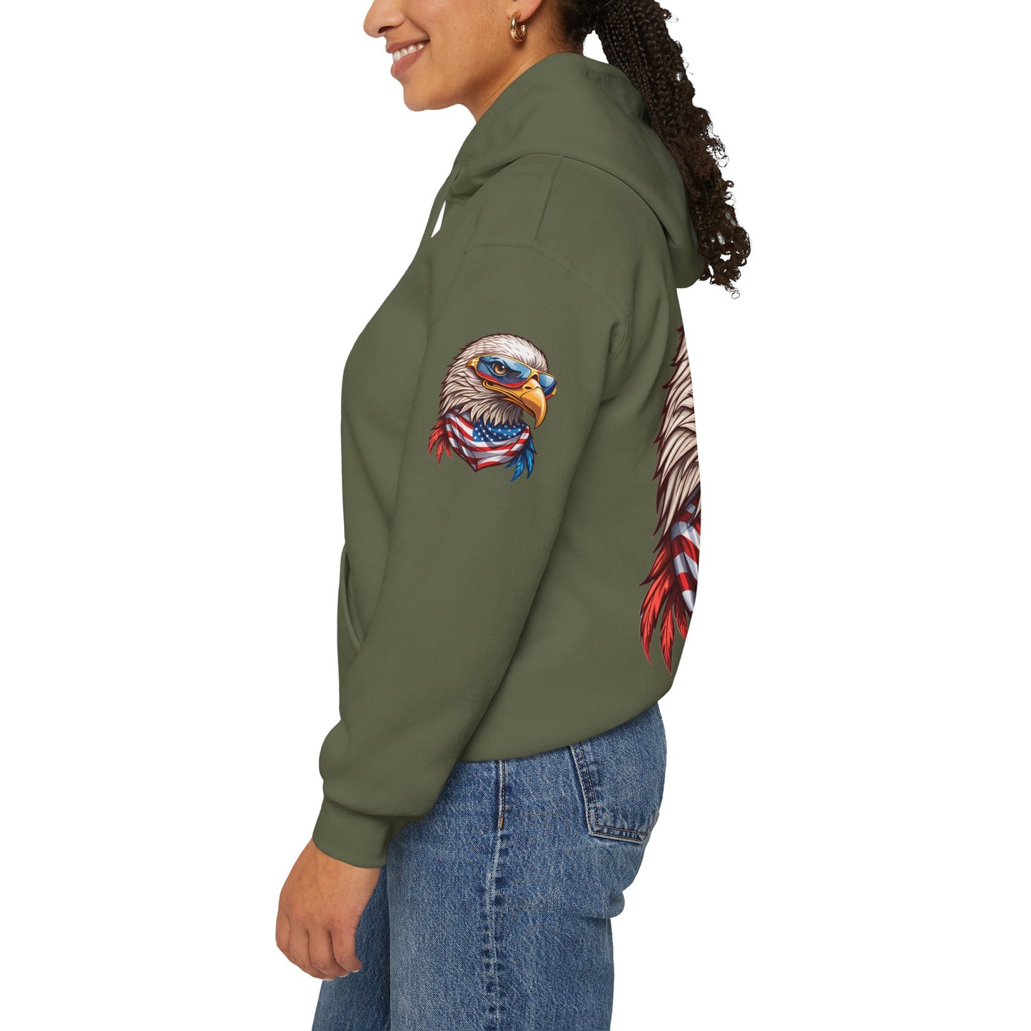 Princess Grace Patriotic American Eagle Hoodie Unisex Heavy Blend Sweatshirt