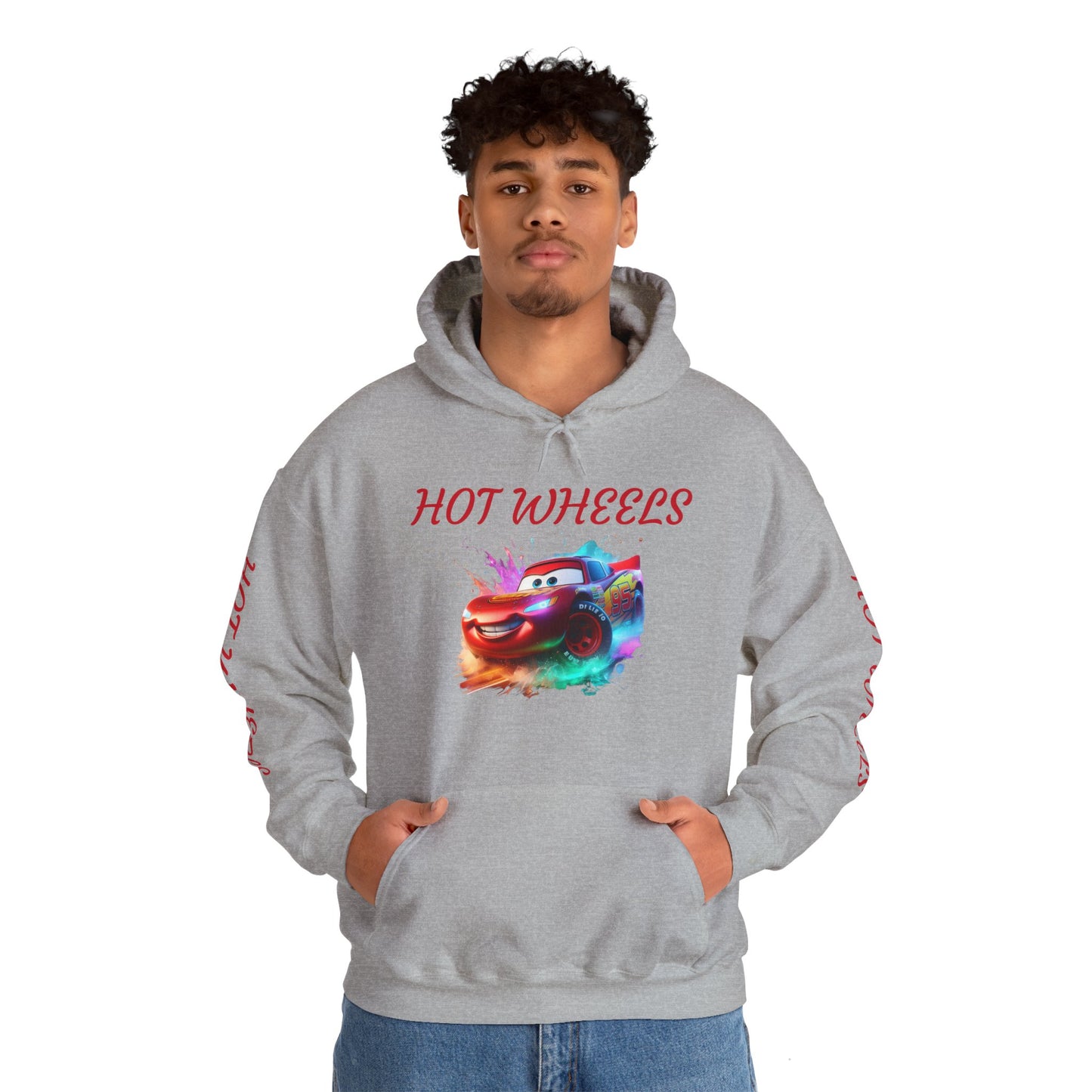 Princess Grace Hot Wheels Unisex Heavy Blend Hooded Sweatshirt Fun and Colorful Racing Design