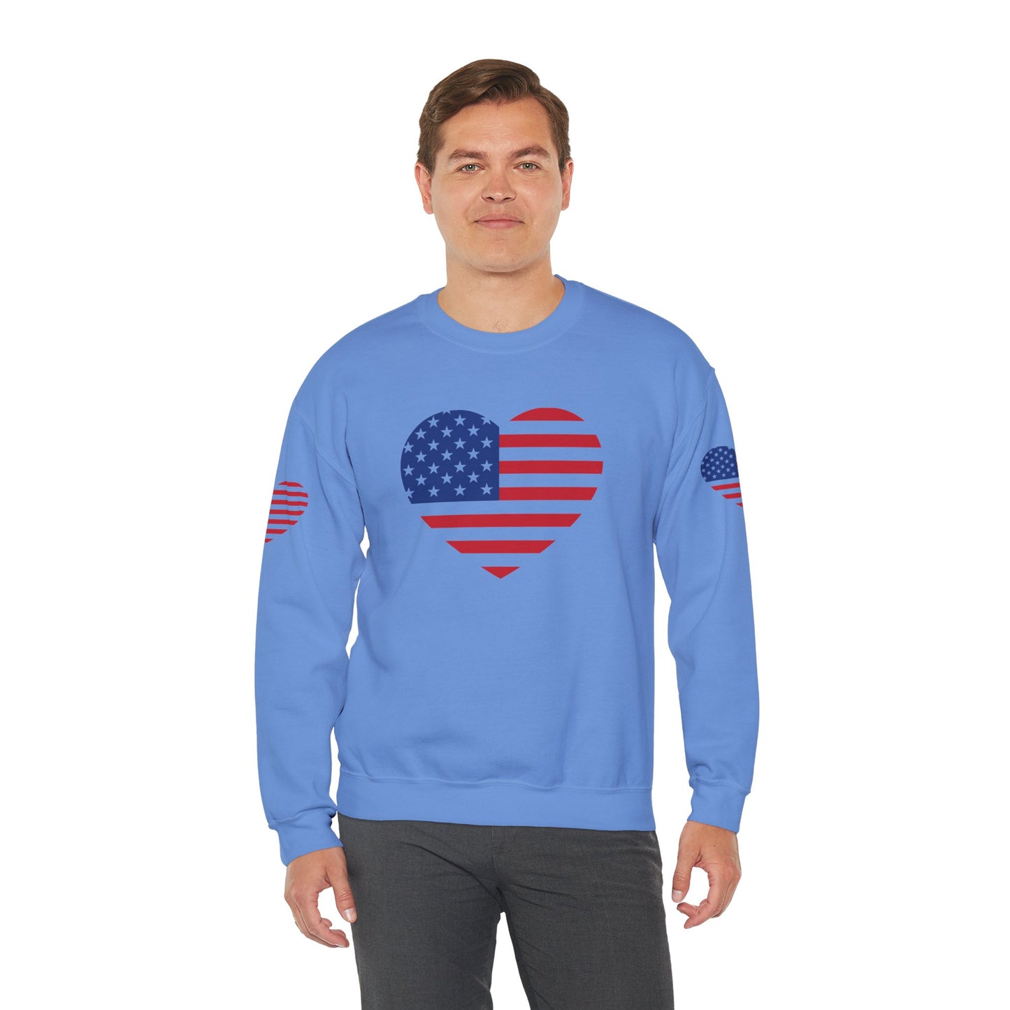 Princess Grace USA Heart Unisex Crewneck Sweatshirt Cozy American Pride