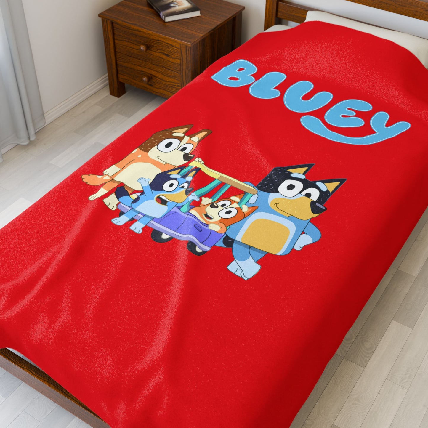 Princess Grace Bluey Velveteen Plush Blanket Cozy Cartoon Throw for Kids