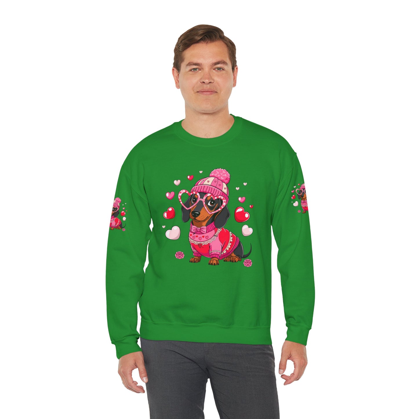 Princess Grace Cute Dachshund Love Sweatshirt Cozy Unisex Crewneck for Pet Lovers