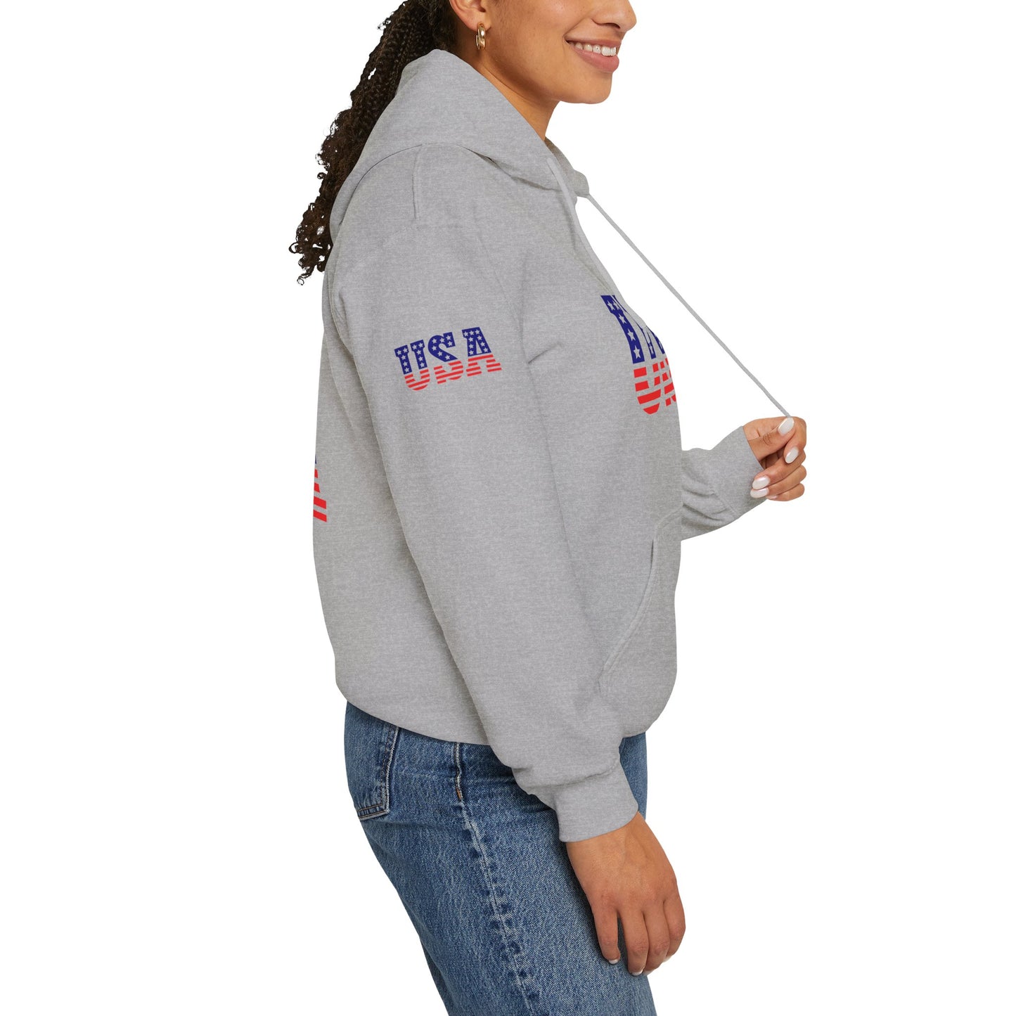 Princess Grace USA Proud Unisex Heavy Blend Hooded Sweatshirt Patriotic Eagle Design