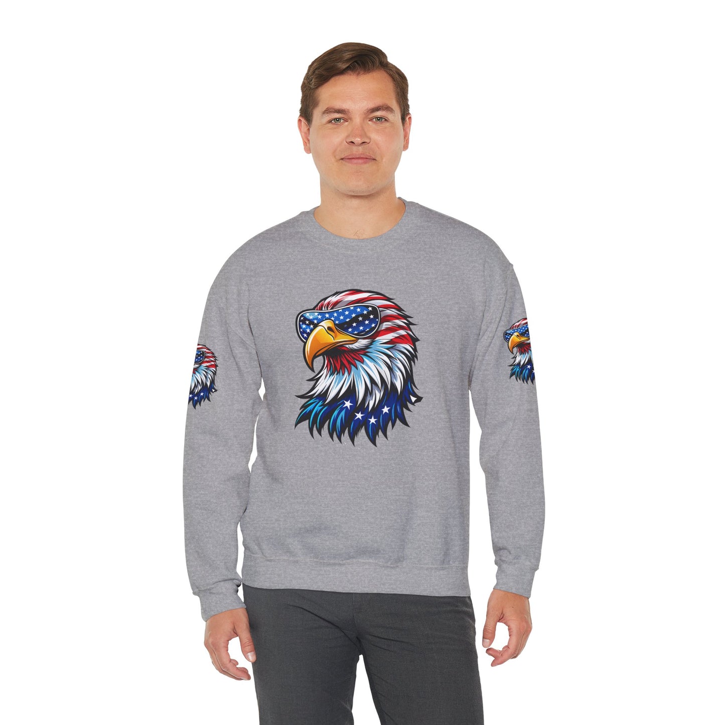 Princess Grace Patriotic Eagle Sweatshirt Unisex Heavy Blend Crewneck for Independence Day