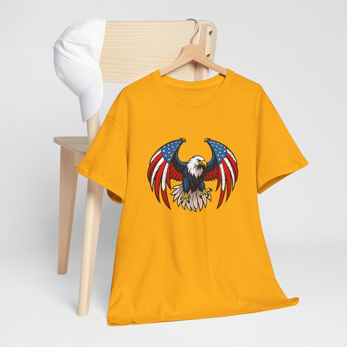 Princess Grace Patriotic Eagle Unisex Heavy Cotton Tee 4th of July Graphic T-Shirt