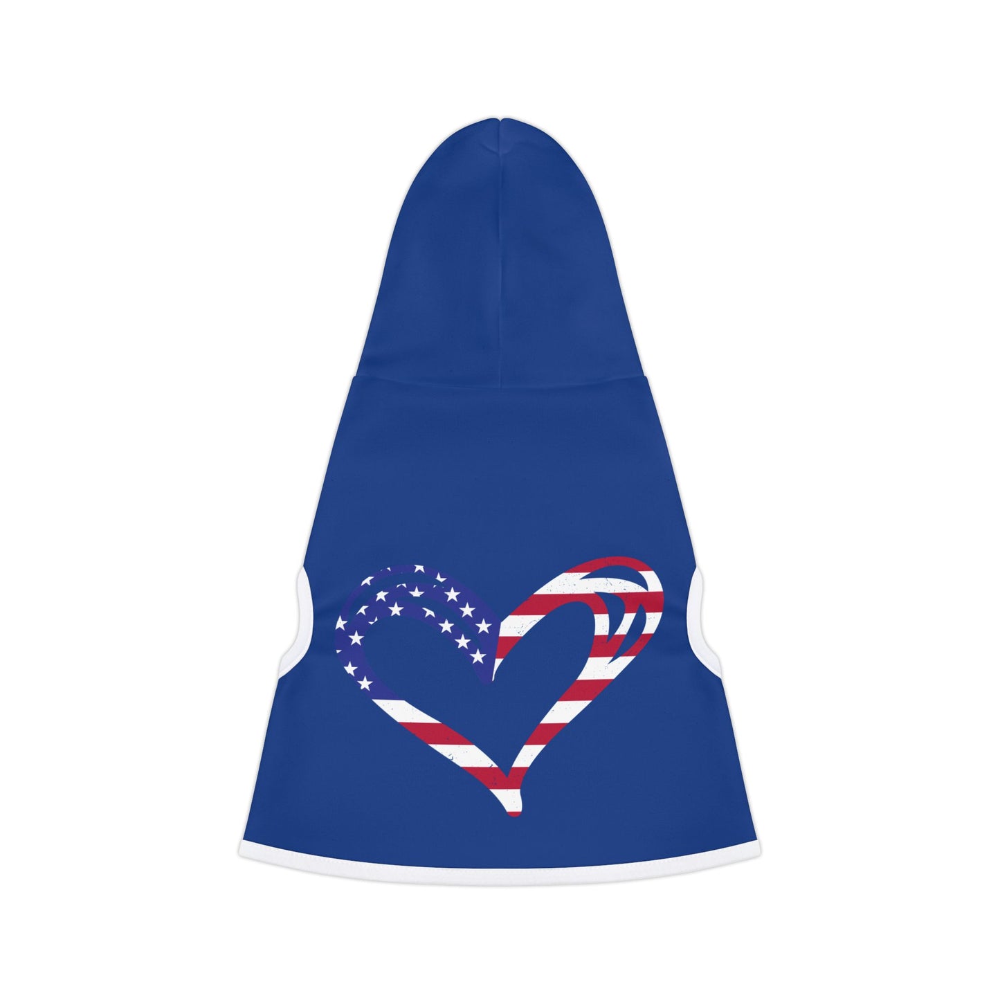 Princess Grace Patriotic Pet Hoodie Blue Heart Design for Dogs and Cats