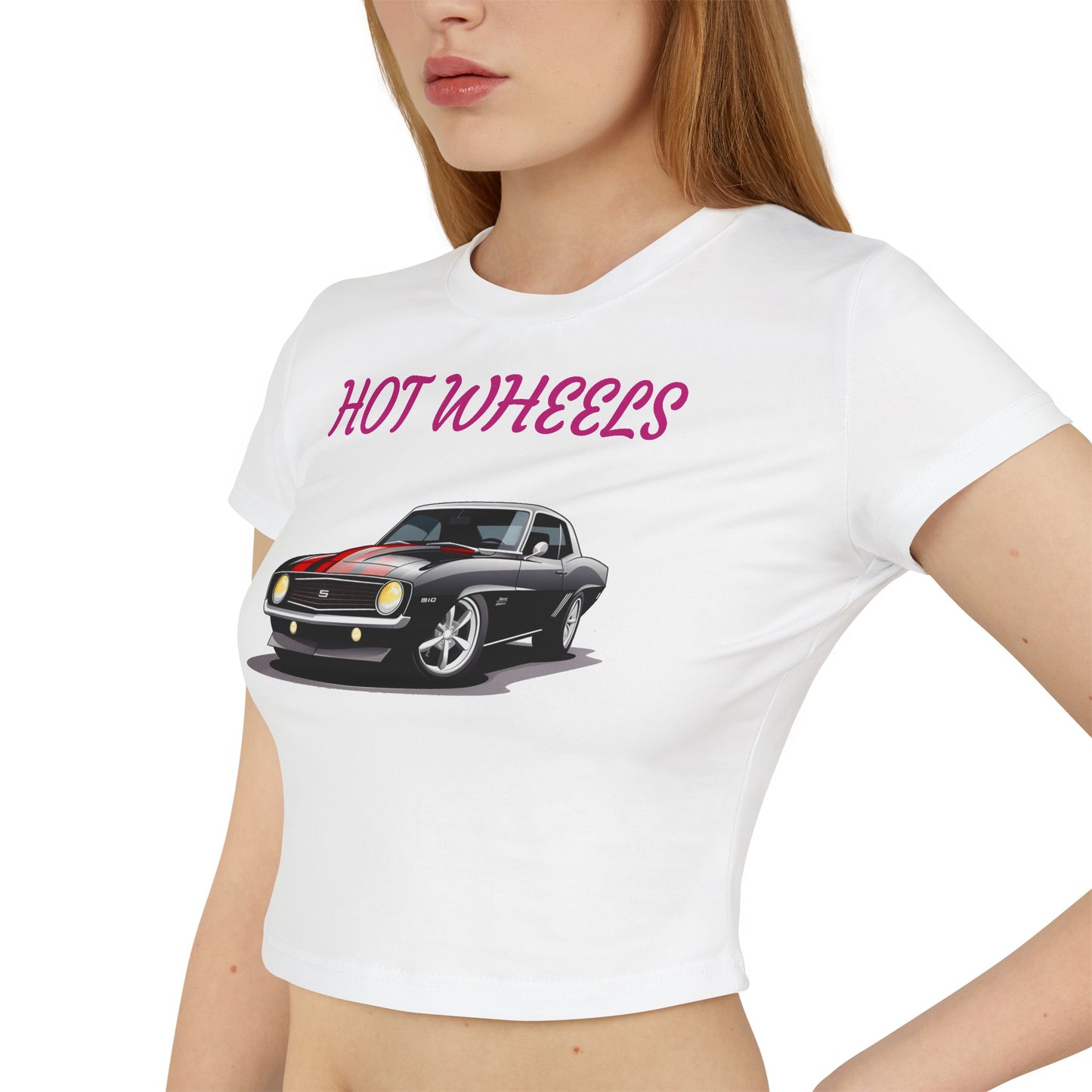 Princess Grace Retro Hot Wheels Women's Baby Tee Perfect for Car Lovers & Everyday Style
