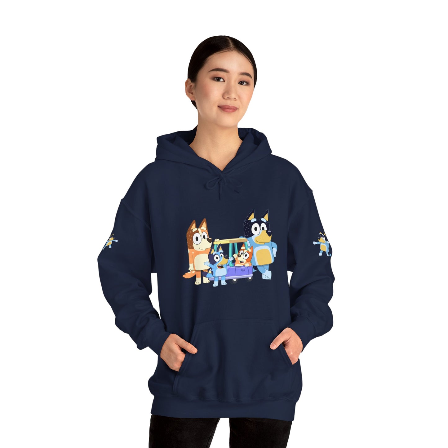 Princess Grace Bluey Fun Family Cartoon Hoodie - Unisex Heavy Blend with Playful Characters