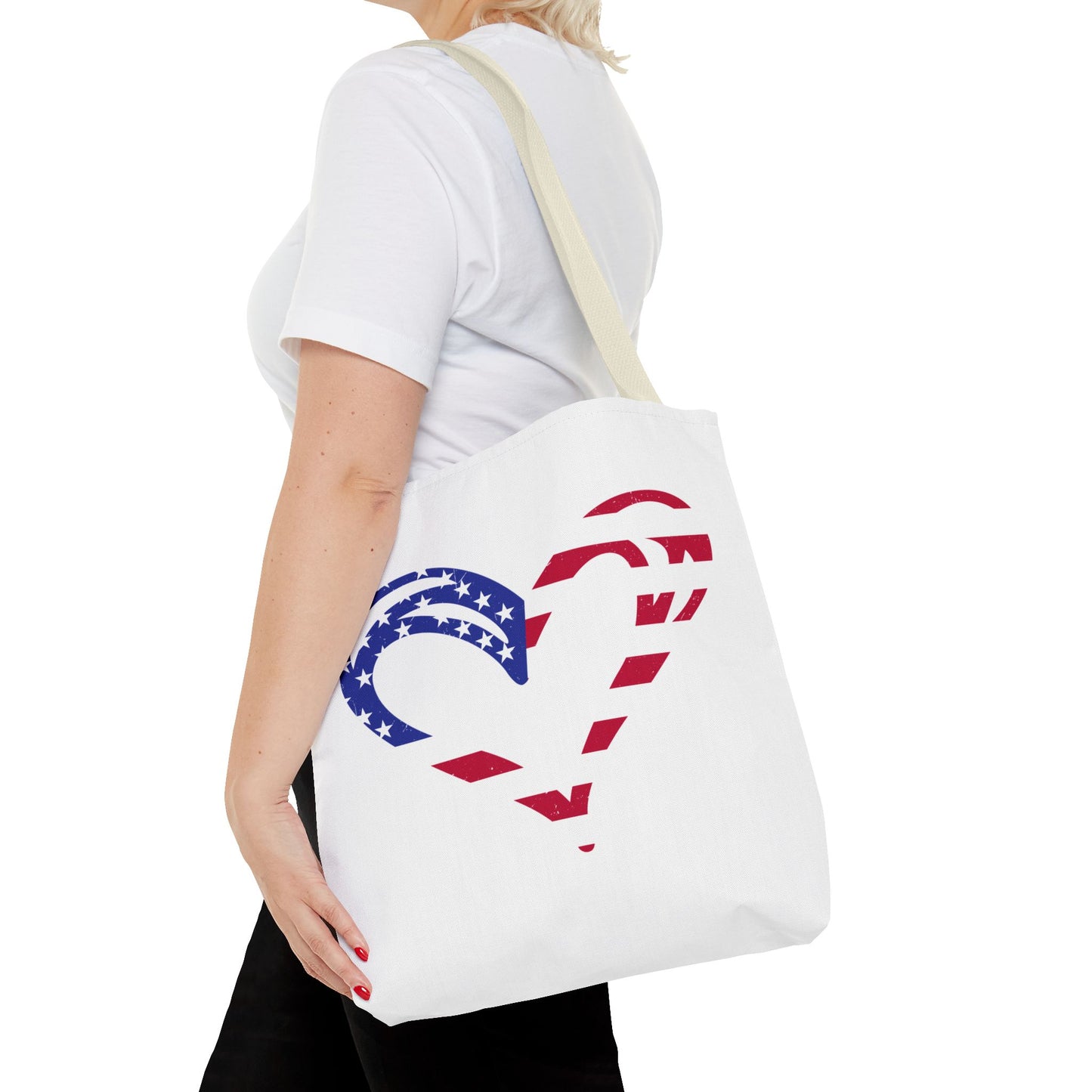 Princess Grace Patriotic Heart Tote Bag Ideal for Independence Day and Everyday Use