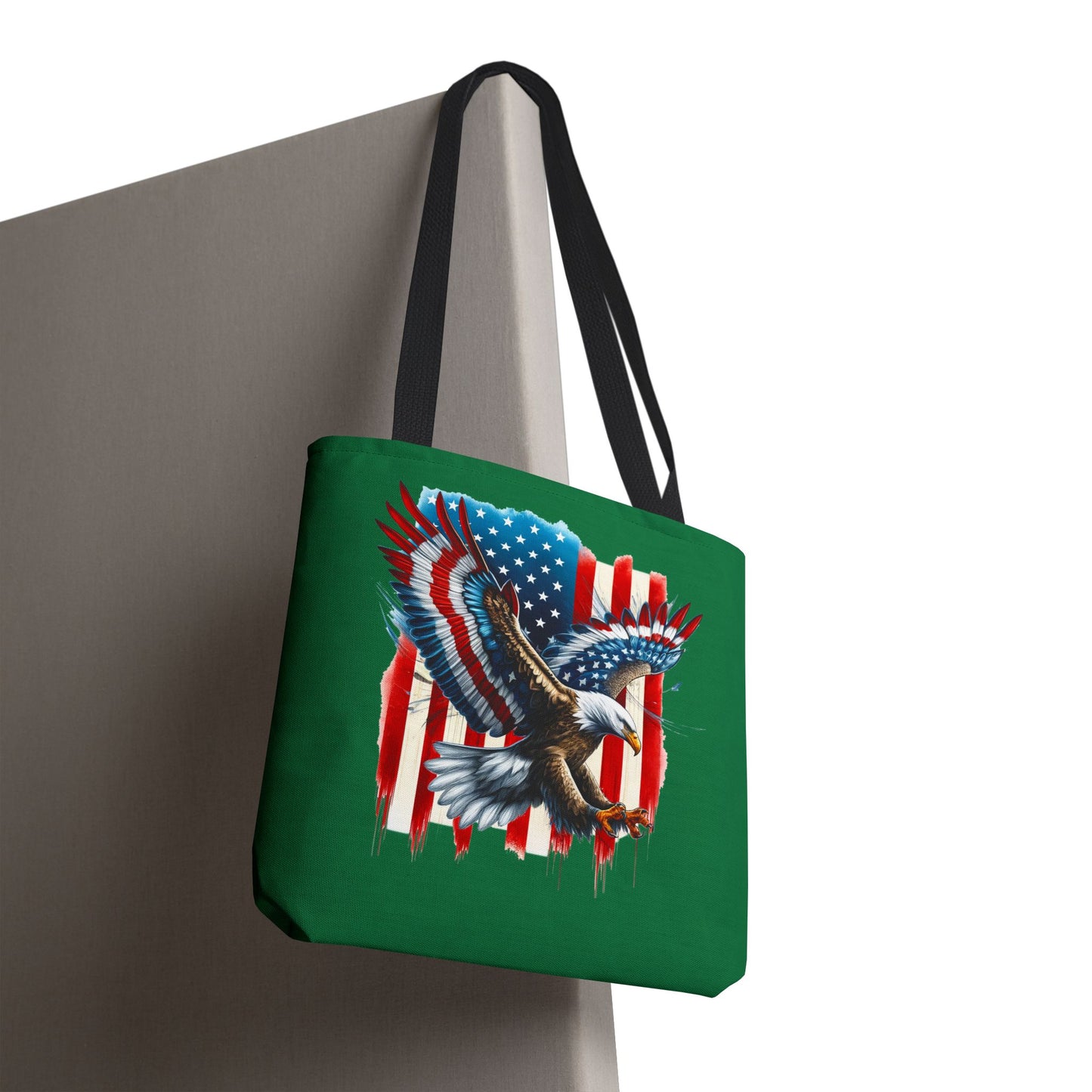 Princess Grace Patriotic Eagle Print Tote Bag American Flag Design for Fourth of July and Everyday Use