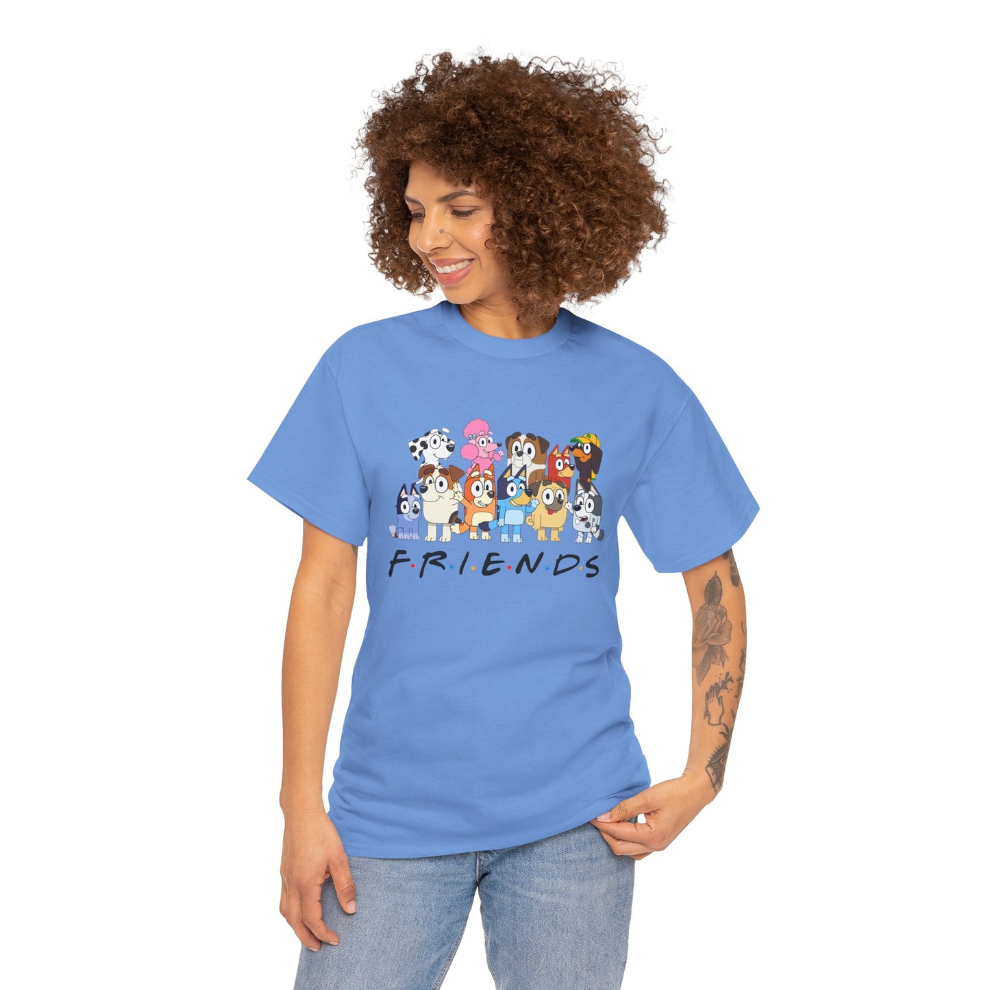Princess Grace Bluey Friends Cartoon Unisex Heavy Cotton Tee Fun & Playful Design