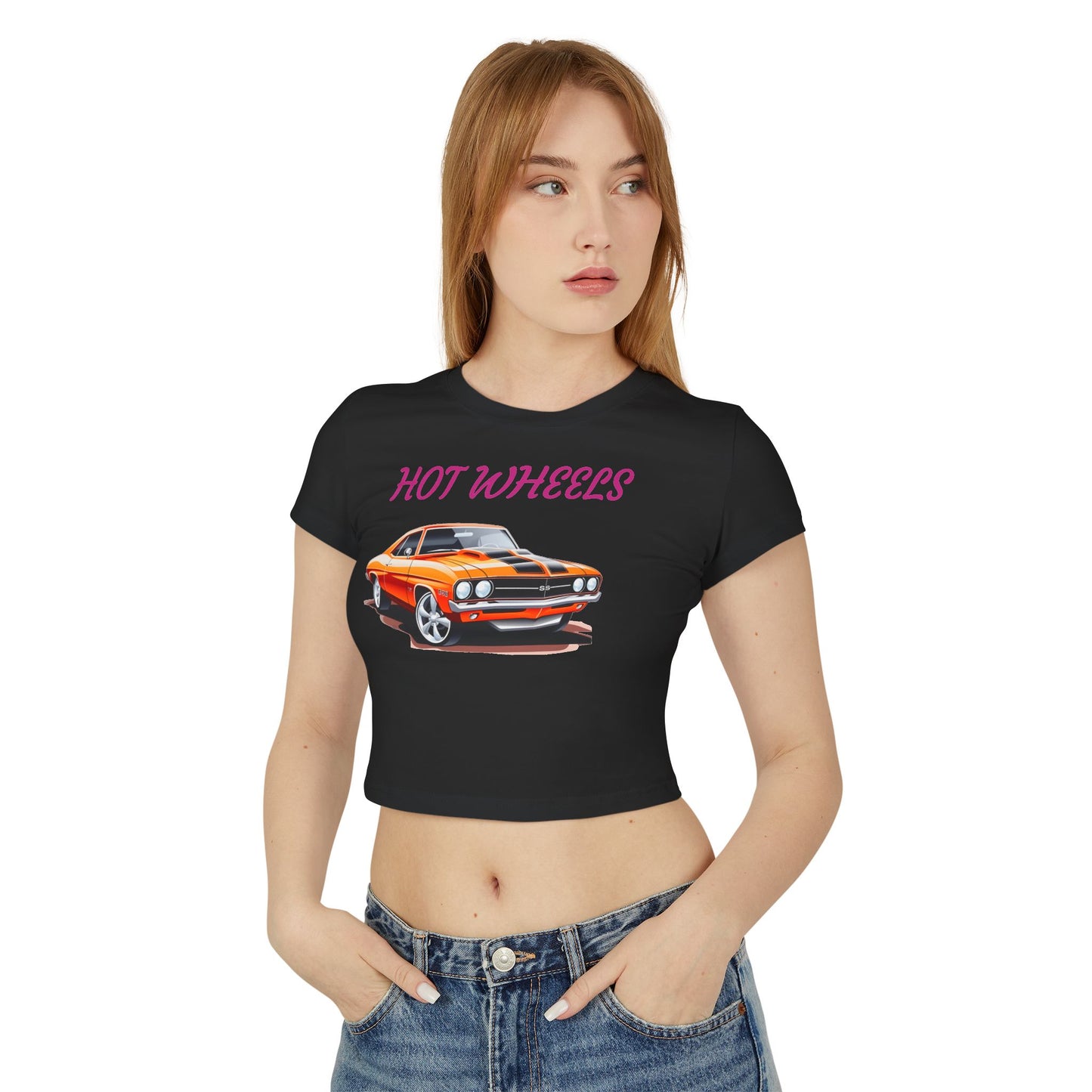 Princess Grace Vintage Hot Wheels Women's Baby Tee Retro Car Graphic Crop Top
