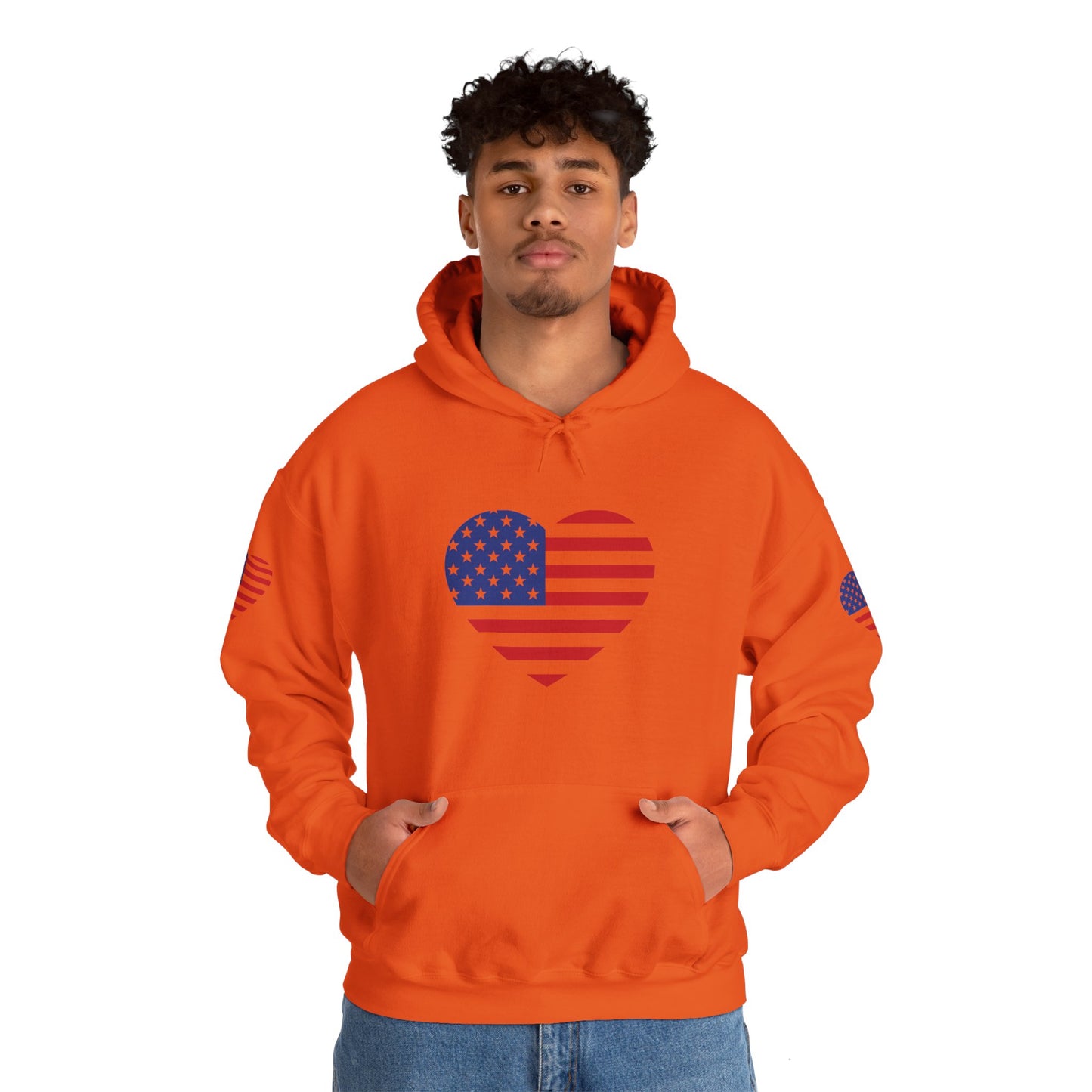 Princess Grace Patriotic Heart Design Unisex Hoodie Perfect for Holidays and Celebrations