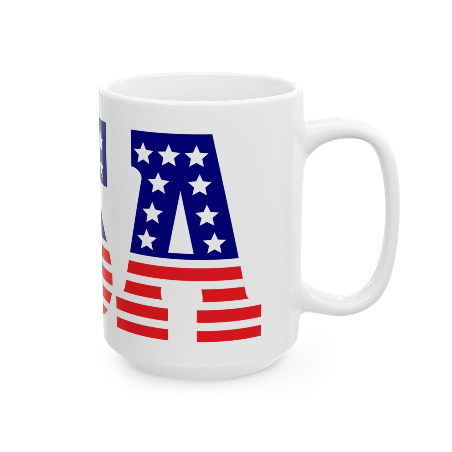 Princess Grace Patriotic Ceramic Mug 11oz & 15oz Options USA Flag Design