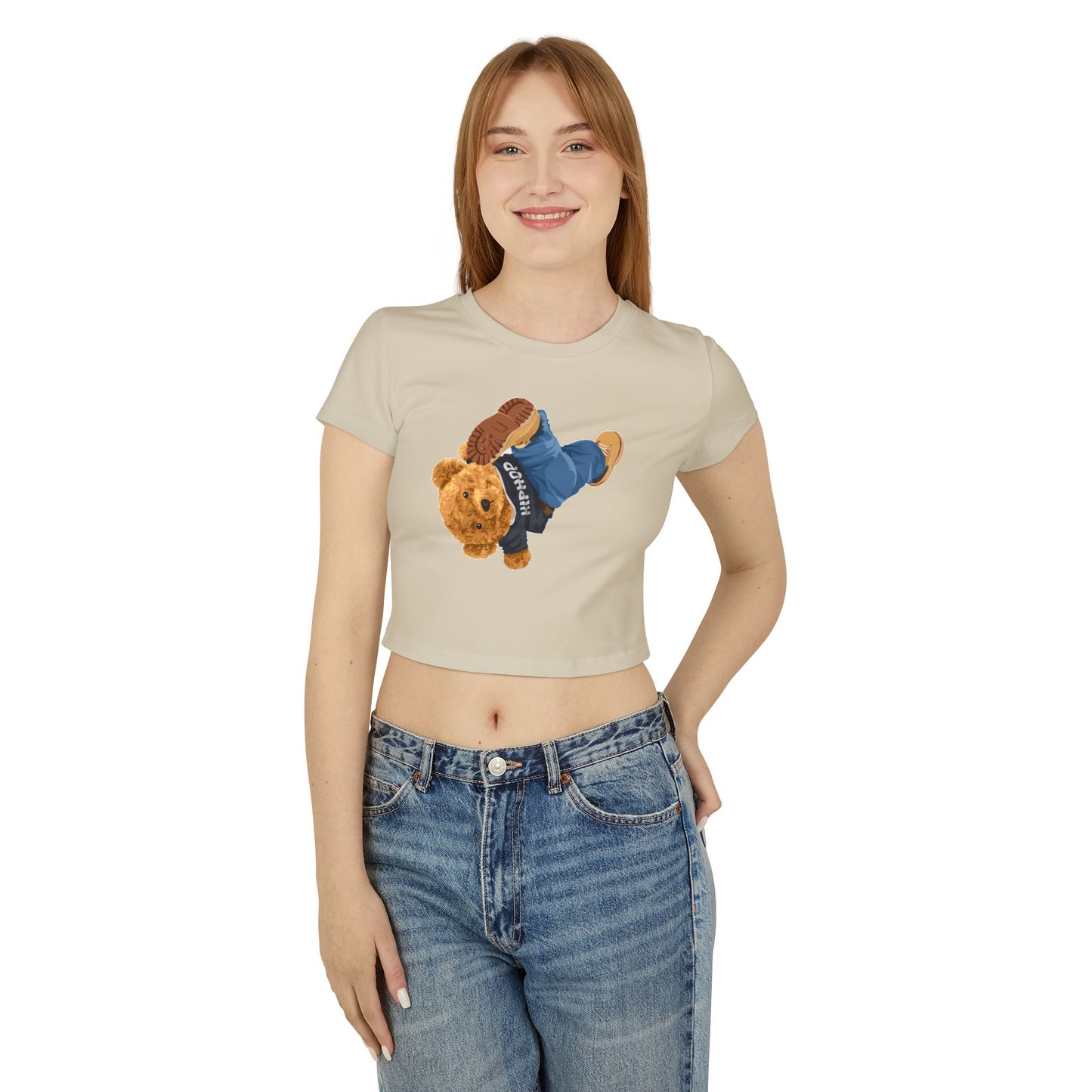 Princess Grace Cute Cartoon Bear Women's Baby Tee Perfect for Casual Style & Gifts