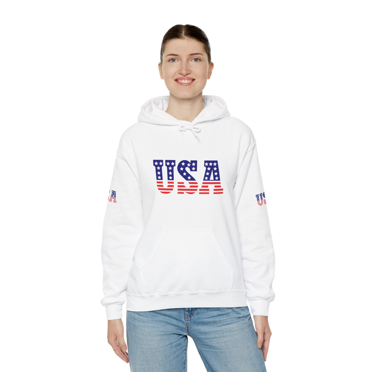 Princess Grace USA Proud Unisex Heavy Blend Hooded Sweatshirt Patriotic Eagle Design