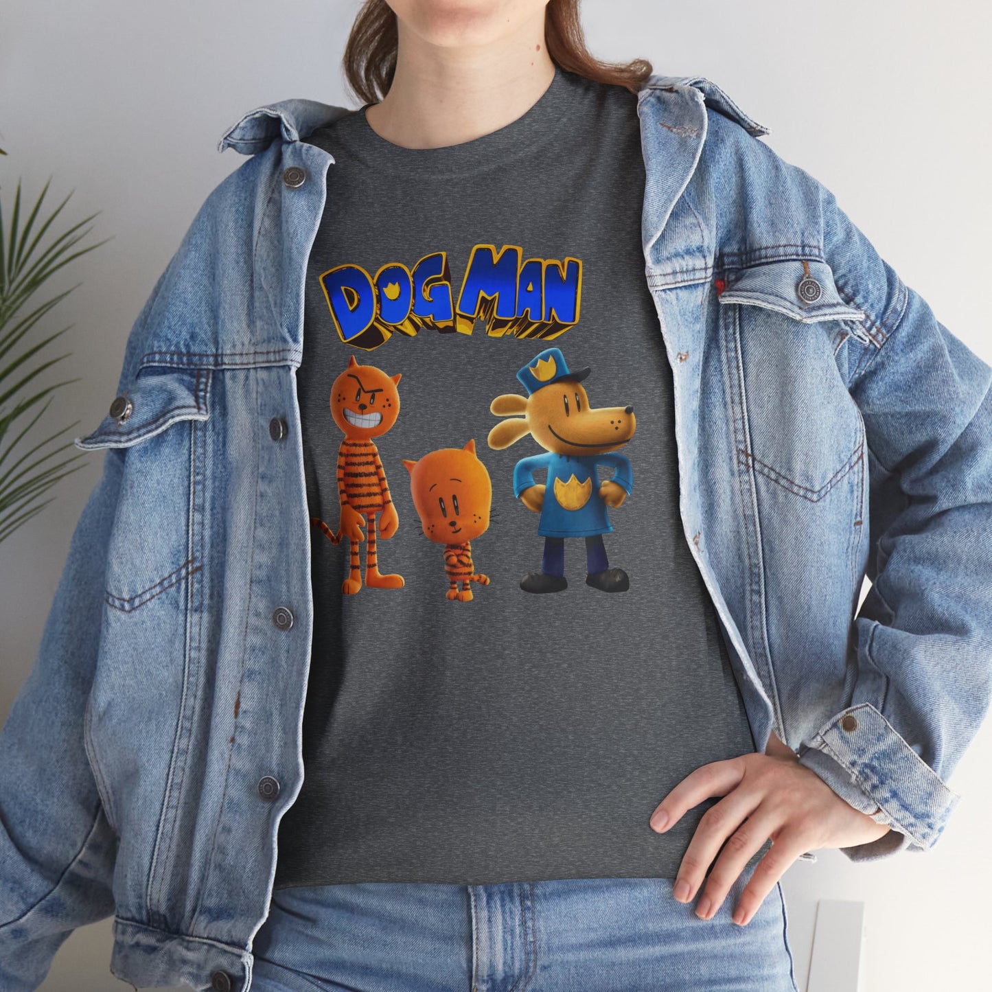 Princess Grace Dog Man Cartoon Unisex Heavy Cotton Tee Fun Graphic Tee for Kids and Fans