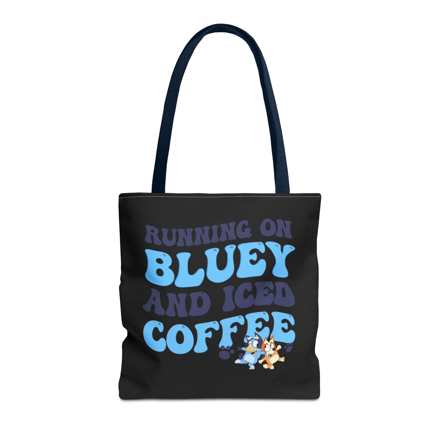 Princess Grace Running on Bluey and Iced Coffee Tote Bag Fun & Functional for Moms and Kids