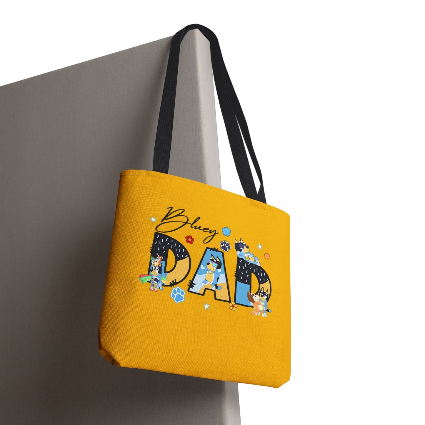 Princess Grace Bluey Dad Tote Bag Bright Yellow Dog Lovers Tote for Father's Day and Casual Outings