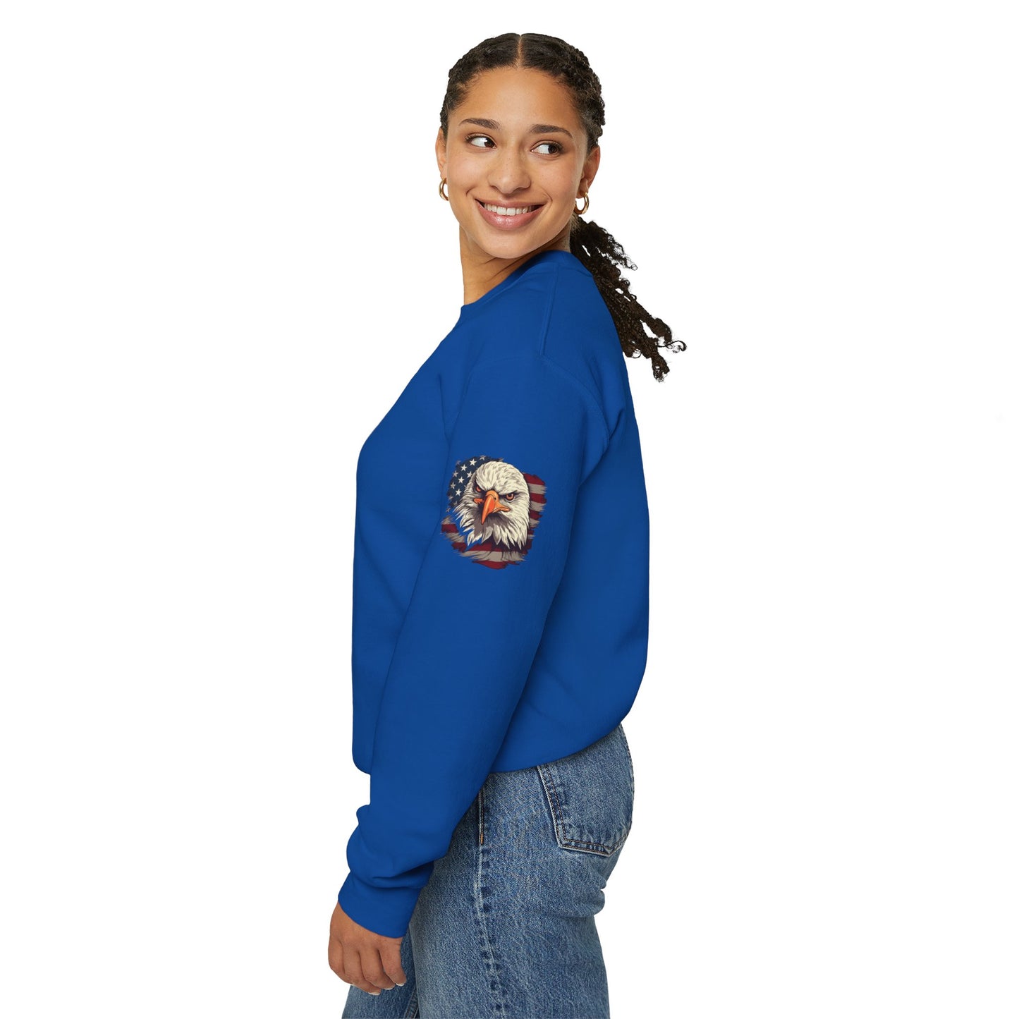 Princess Grace Patriotic Eagle Crewneck Sweatshirt Unisex Heavy Blend