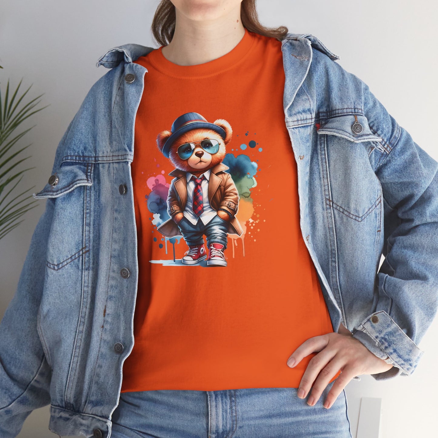 Princess Grace Stylish Bear Illustration Unisex Heavy Cotton Tee Trendy and Fun T-Shirt