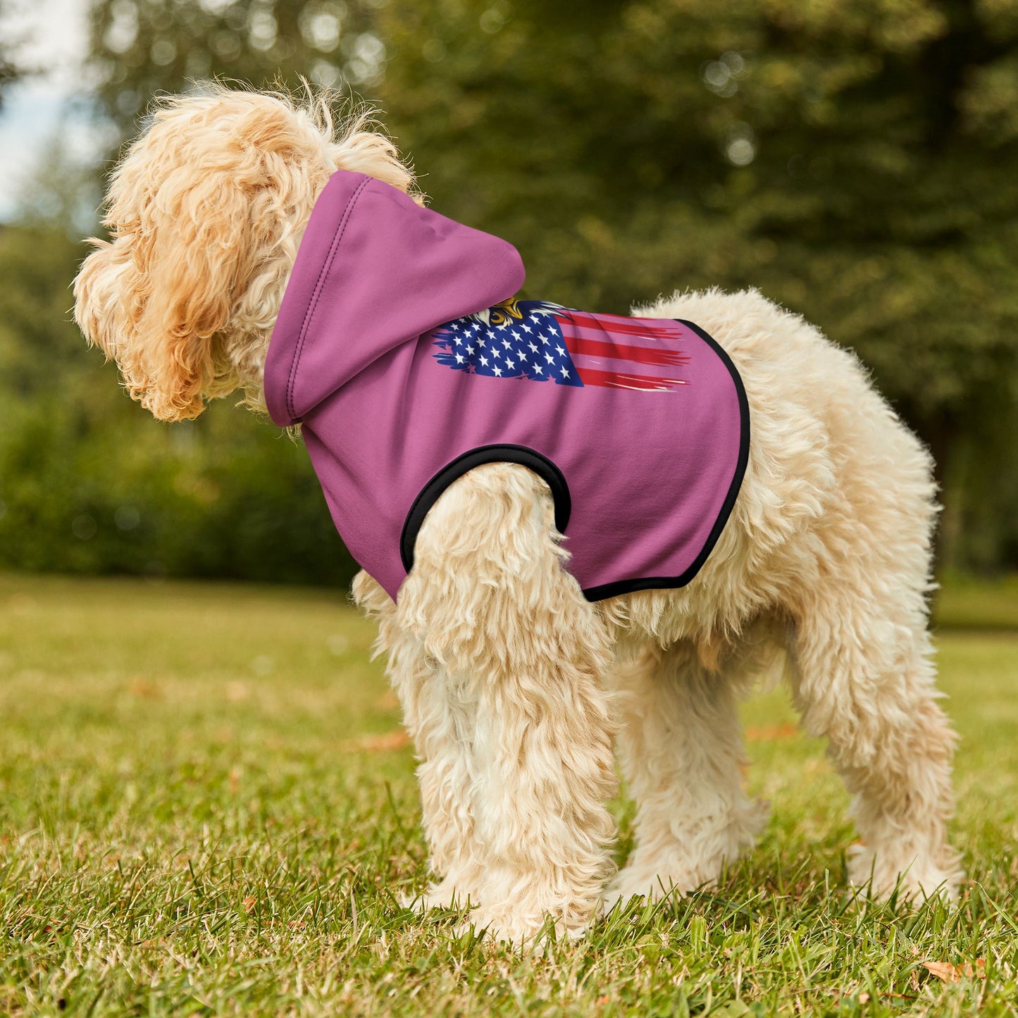 Princess Grave Patriotic Pet Hoodie with Eagle Design Perfect for Celebrations