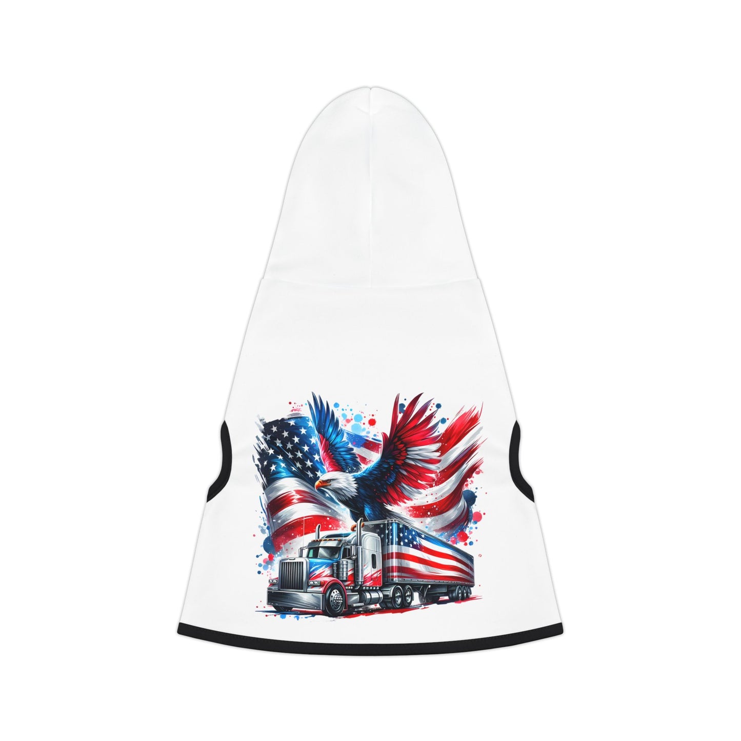 Princess Grace Patriotic Pet Hoodie American Eagle & Truck Design