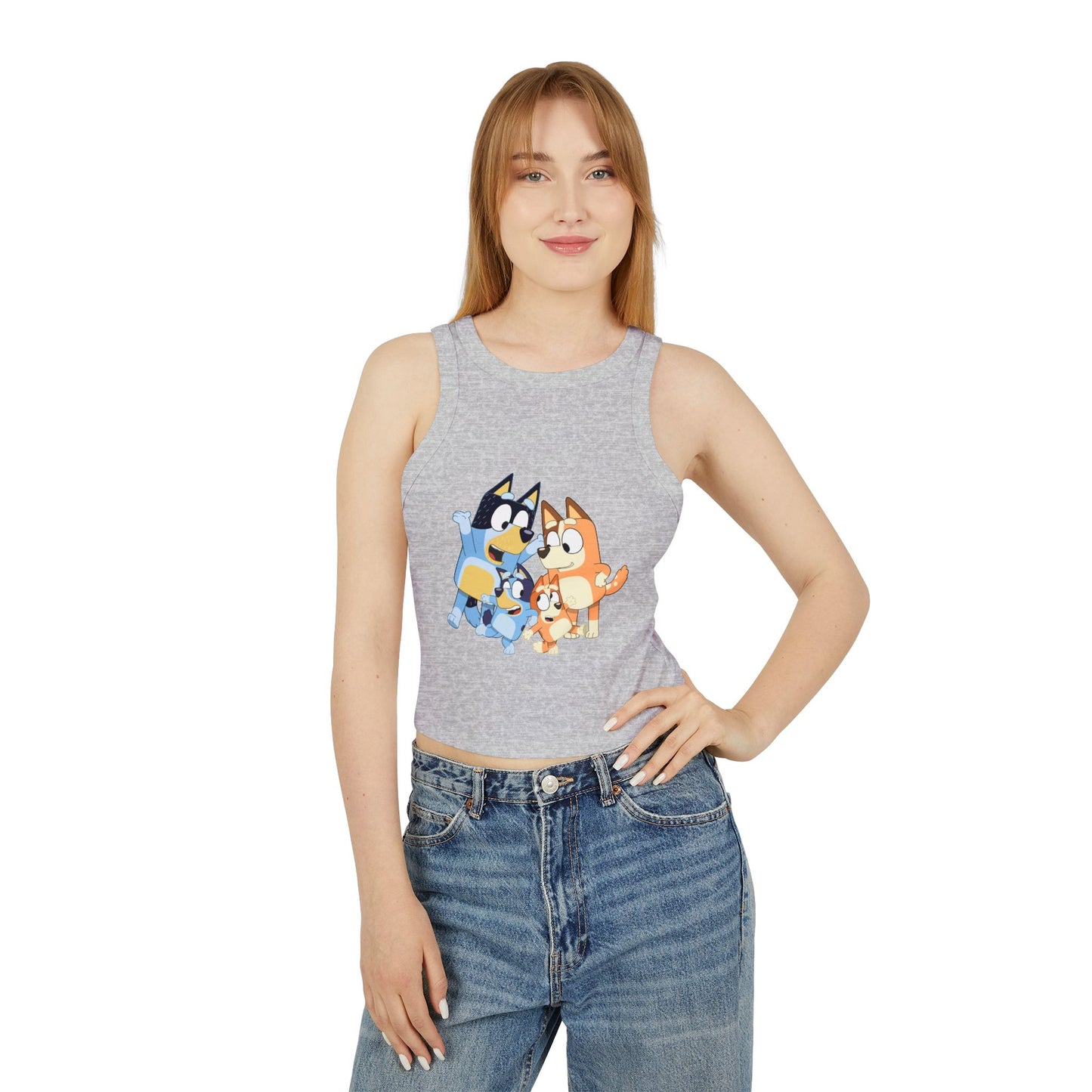 Princess Grace Cute Bluey Character Racer Tank Top