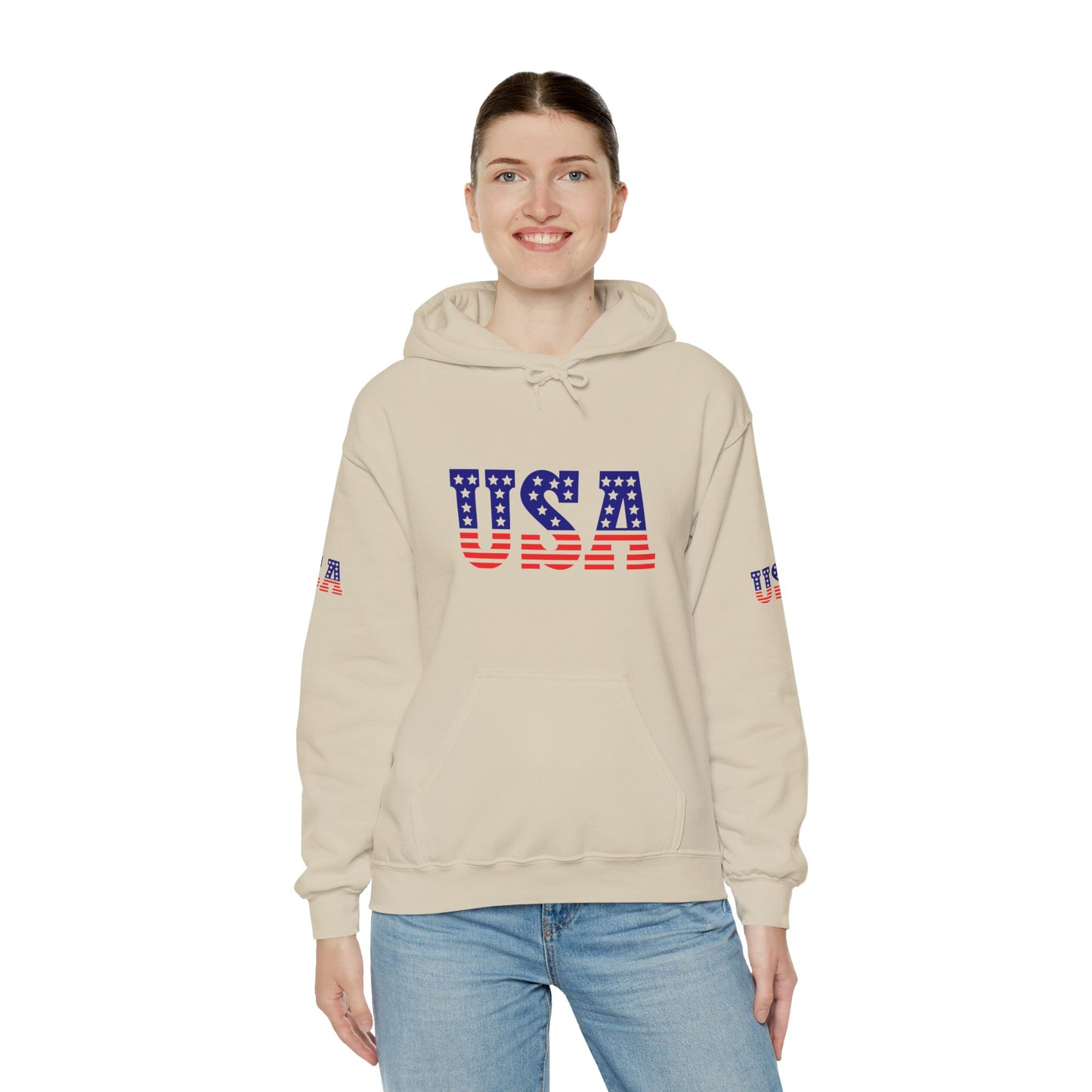Princess Grace USA Proud Unisex Heavy Blend Hooded Sweatshirt Patriotic Eagle Design