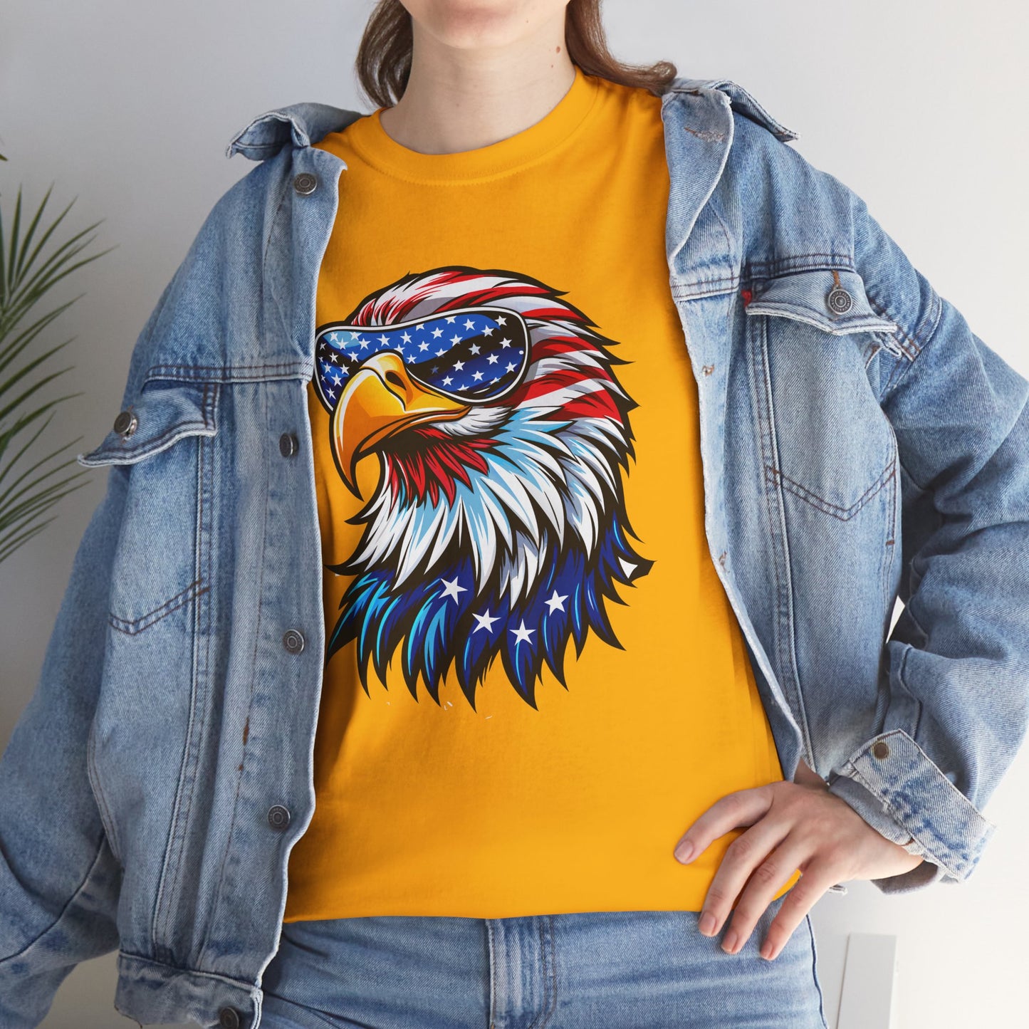 Princess Grace Patriotic Eagle Unisex Heavy Cotton Tee 4th of July Spirit