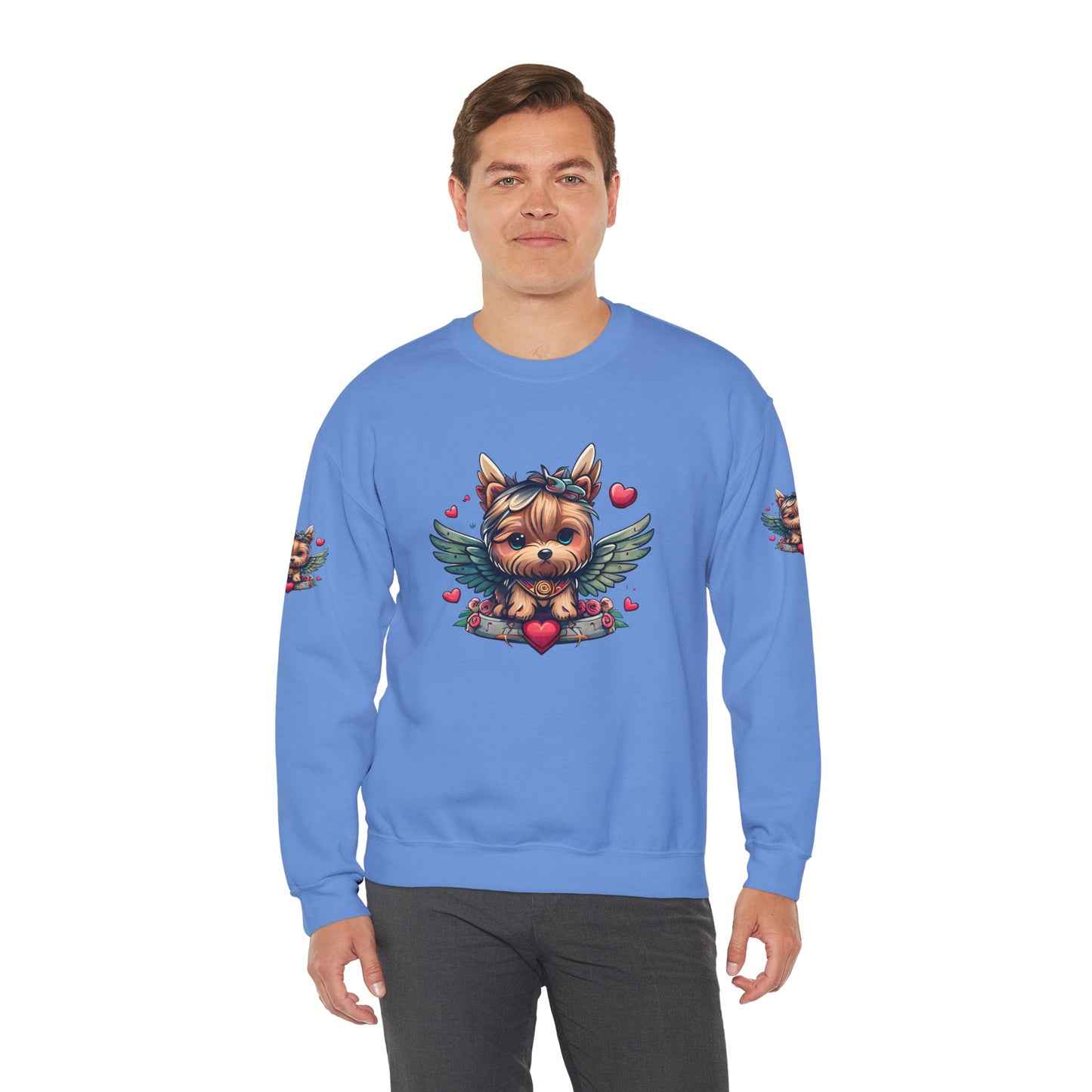 Princess Grace Cute Yorkie Wings Crewneck Sweatshirt Perfect Gift for Dog Lovers