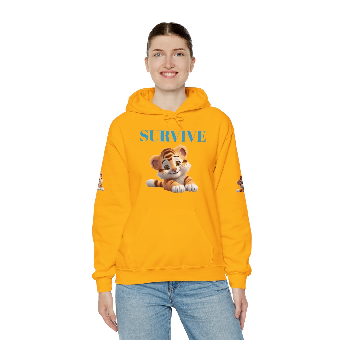 Princess Grace Survive Cute Tiger Survival Hooded Sweatshirt for Animal Lovers