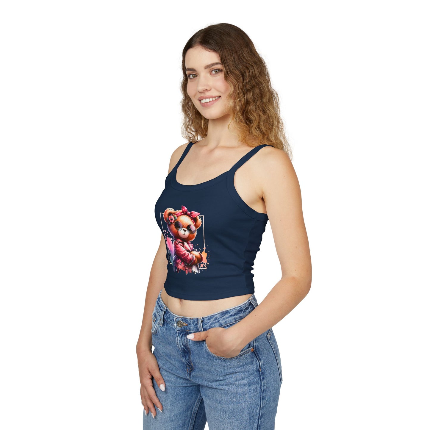 Princess Grace Cute Graphic Women's Spaghetti Strap Tank Top Trendy Bear Design