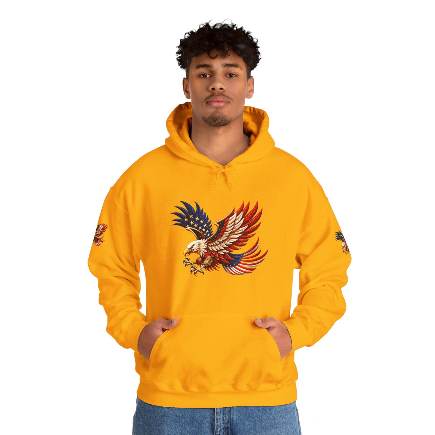 Princess grace Patriotic Eagle Hooded Sweatshirt Unisex Heavy Blend