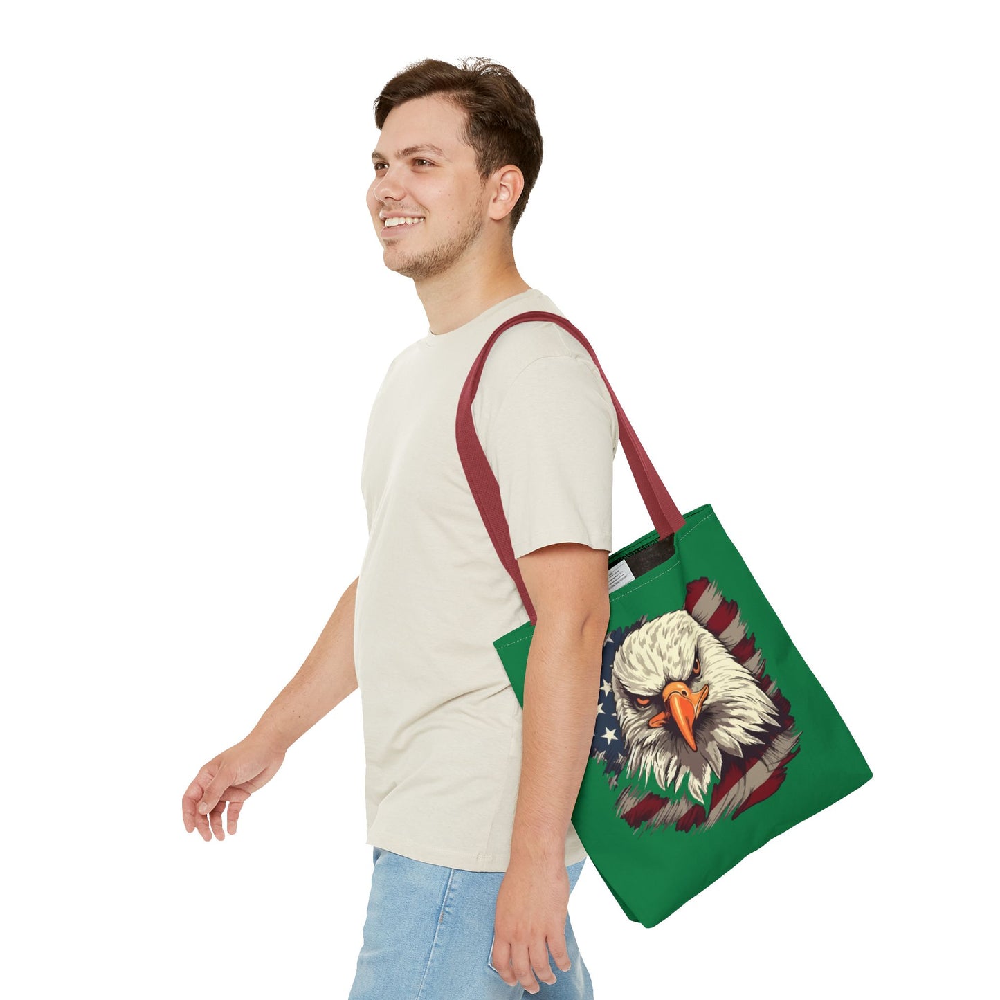 Patriotic Eagle Tote Bag American Flag Design