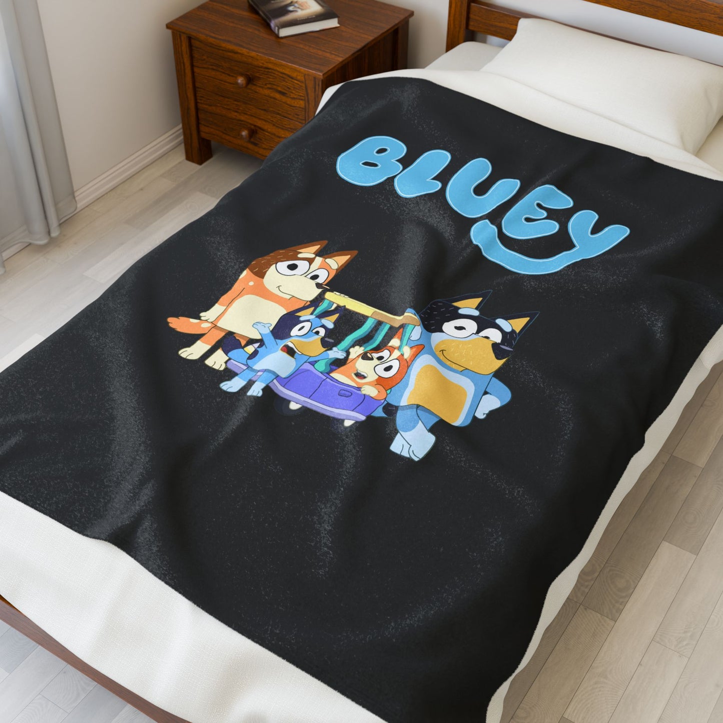 Princess Grace Bluey Velveteen Plush Blanket Soft Animal Friends Throw for Kids