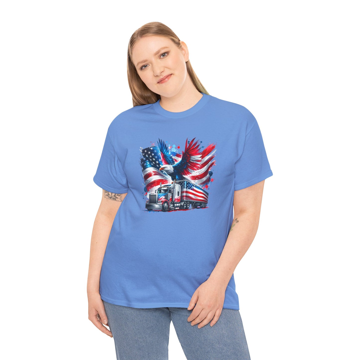 Princess Grace Patriotic Eagle Truck Unisex Heavy Cotton Tee