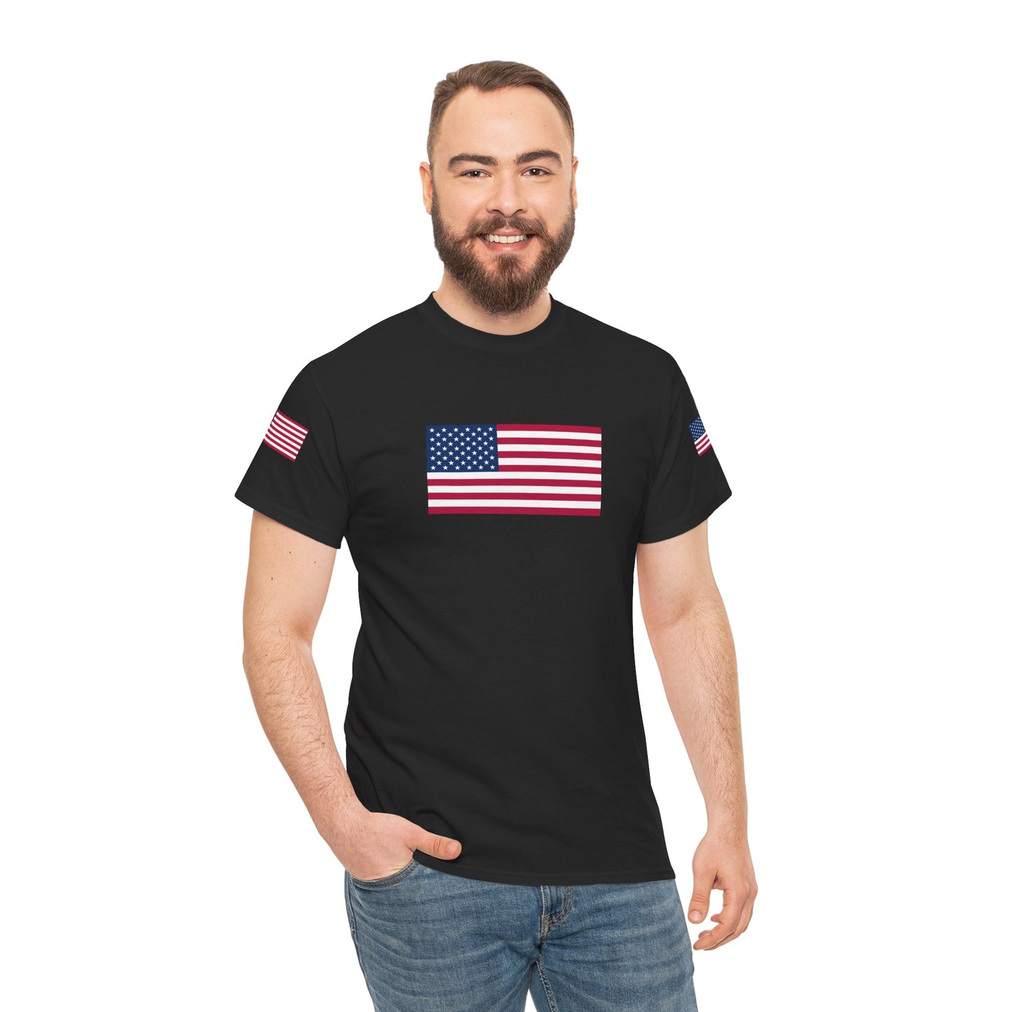 Princess Grace Patriotic Unisex Heavy Cotton Tee with USA Flag Design