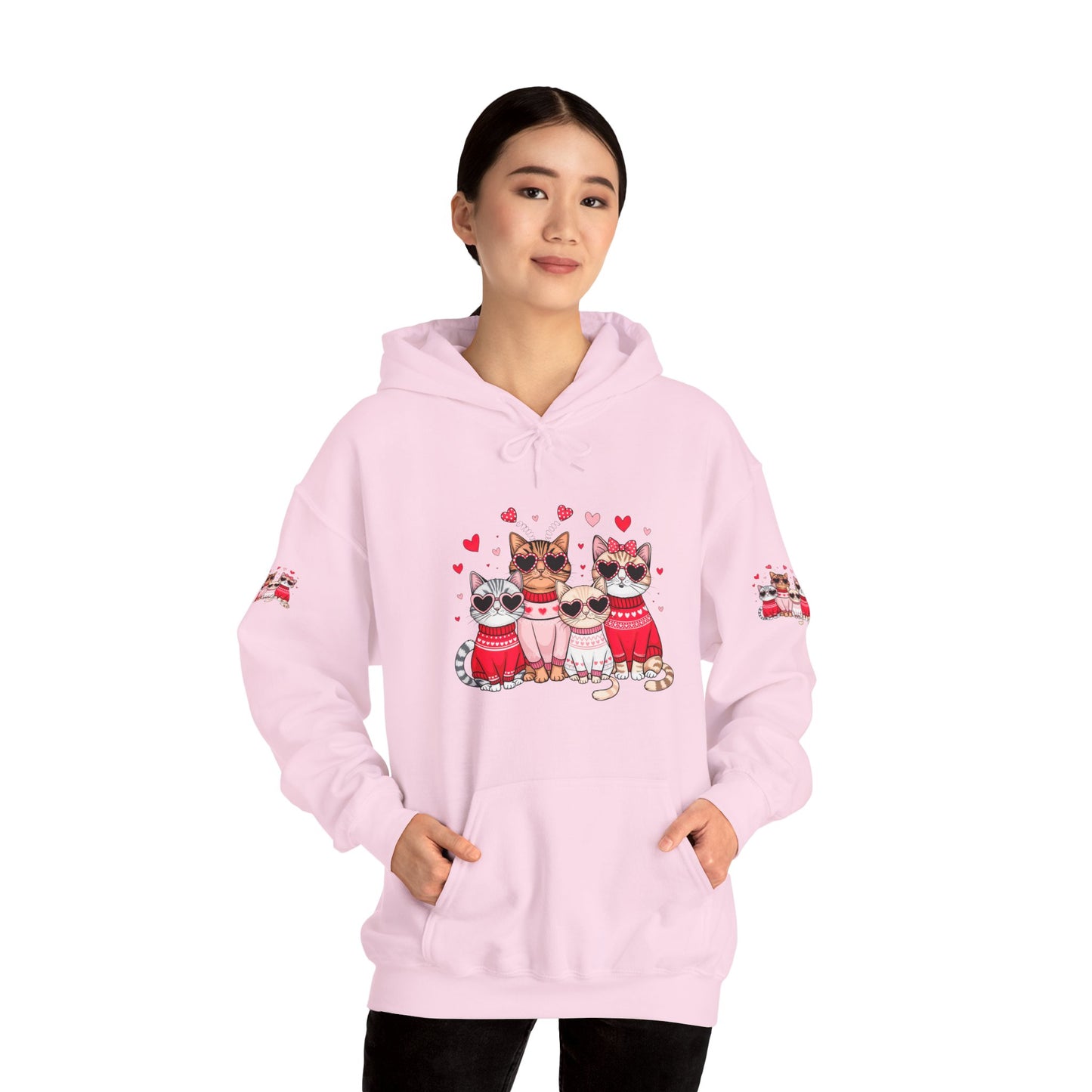 Princess Grace Cute Cat Lovers Hoodie with Heart Design