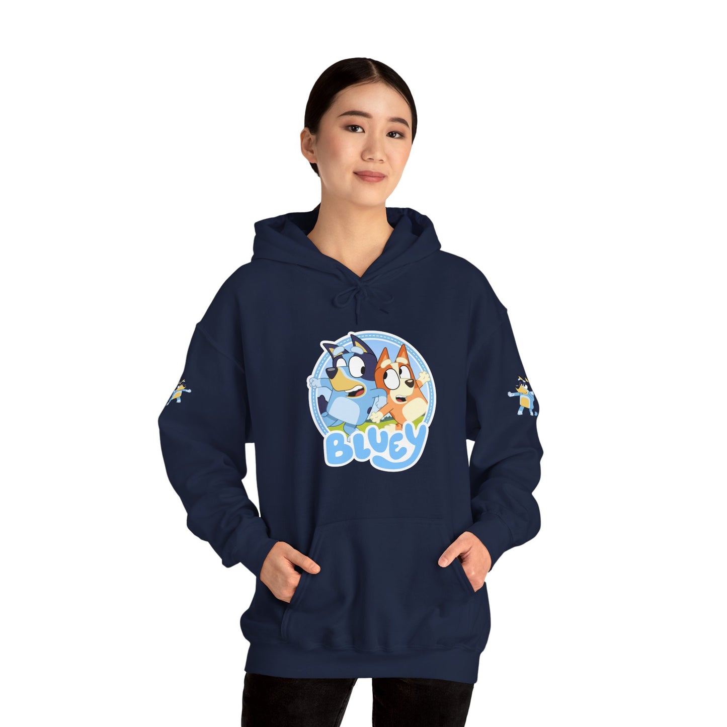 Princess Grace Bluey Unisex Heavy Blend Hoodie Cozy Cartoon Sweatshirt for Kids & Adults