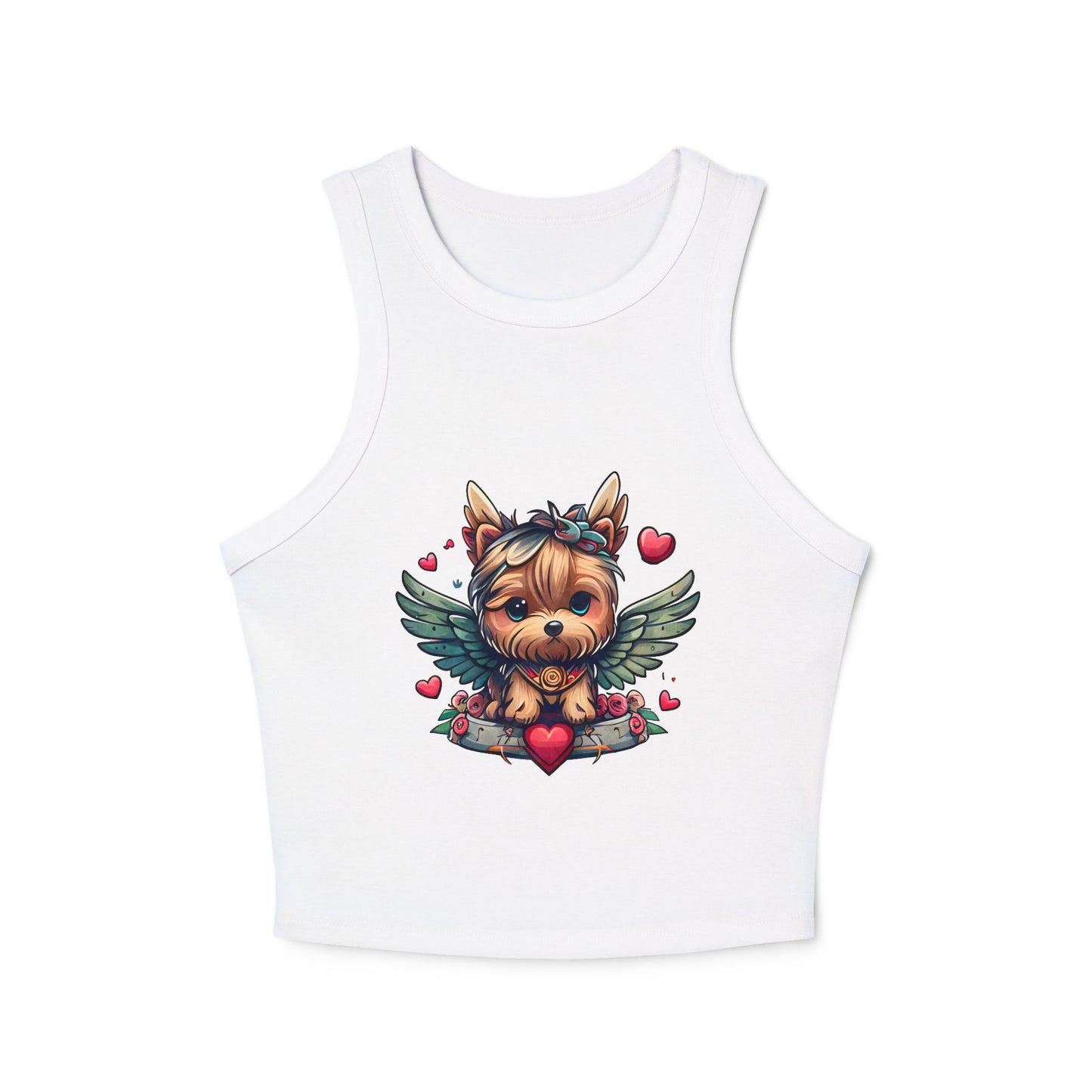 Princess Grace Cute Puppy Graphic Racerback Tank Top for Dog Lovers