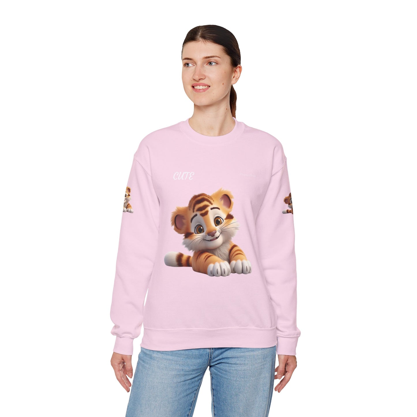 Princess Grace Cute Tiger Unisex Heavy Blen Crewneck Sweatshirt