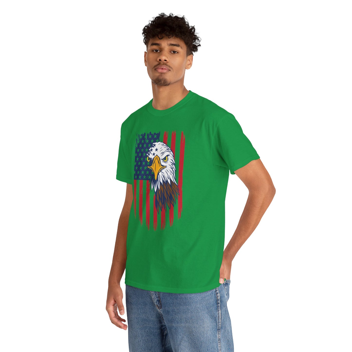 Princess Grace Eagle & American Flag Unisex Heavy Cotton Tee Patriotic Apparel for All Occasions