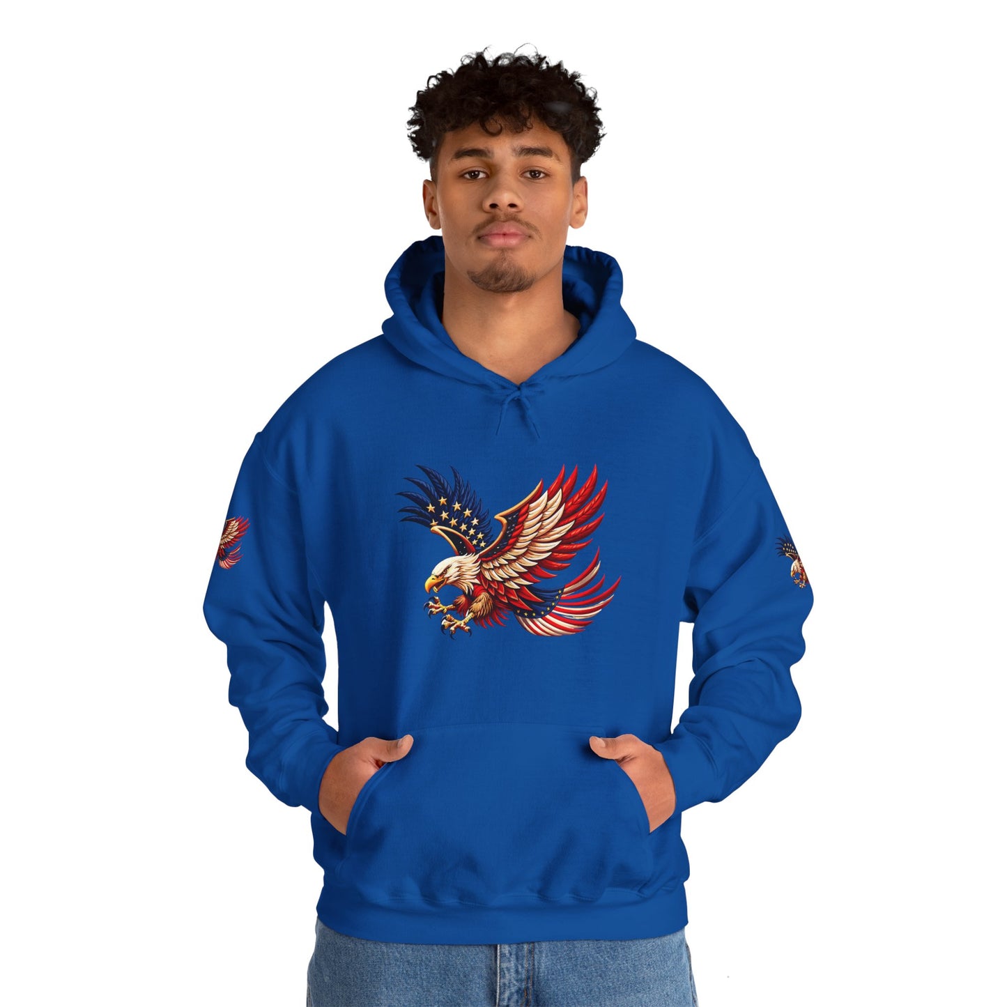 Princess grace Patriotic Eagle Hooded Sweatshirt Unisex Heavy Blend