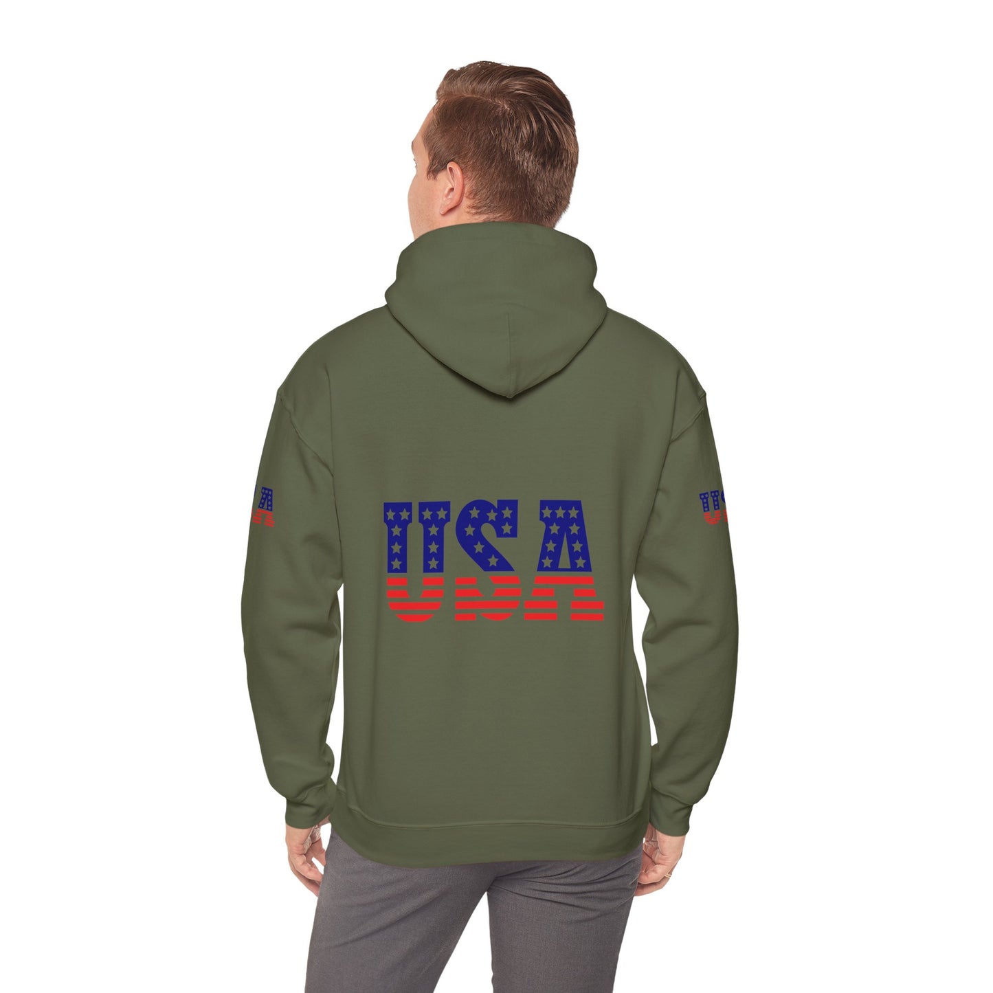 Princess Grace USA Proud Unisex Heavy Blend Hooded Sweatshirt Patriotic Eagle Design