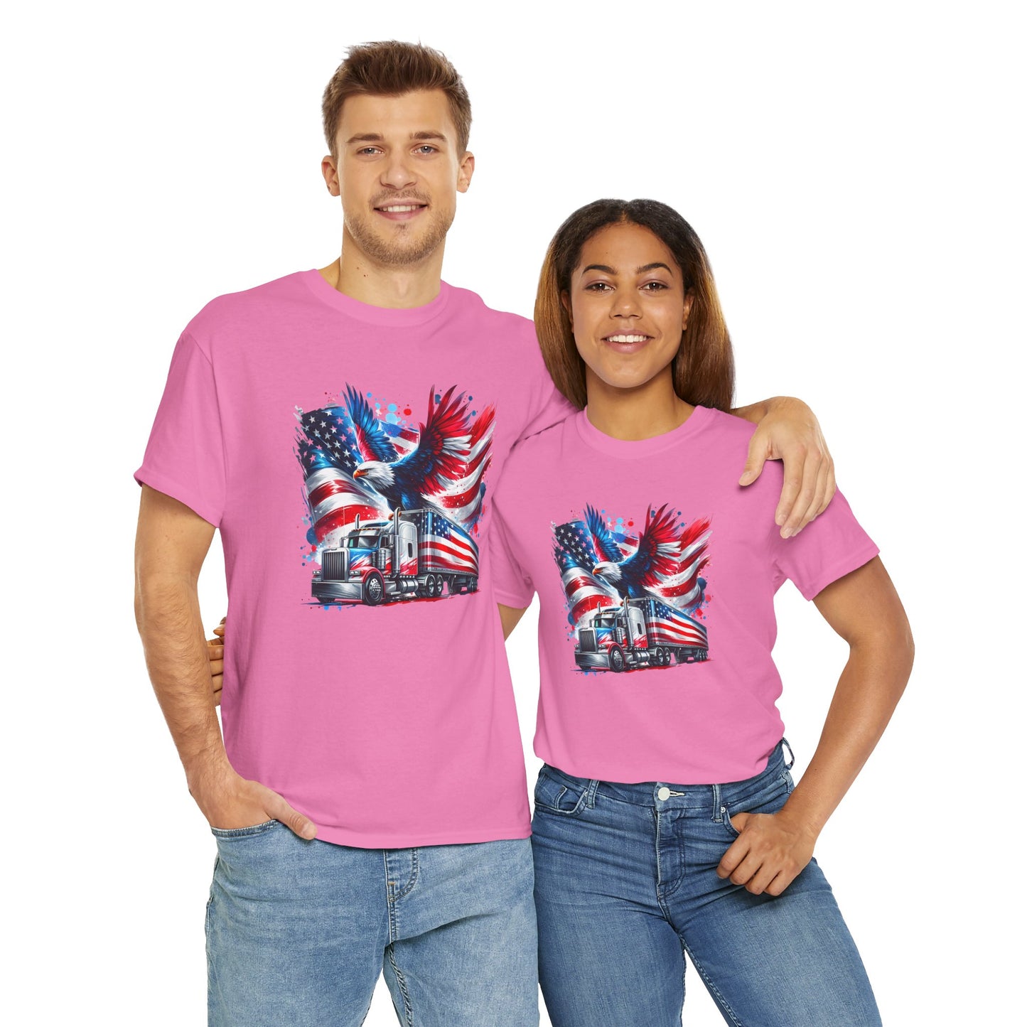 Princess Grace Patriotic Eagle Truck Unisex Heavy Cotton Tee