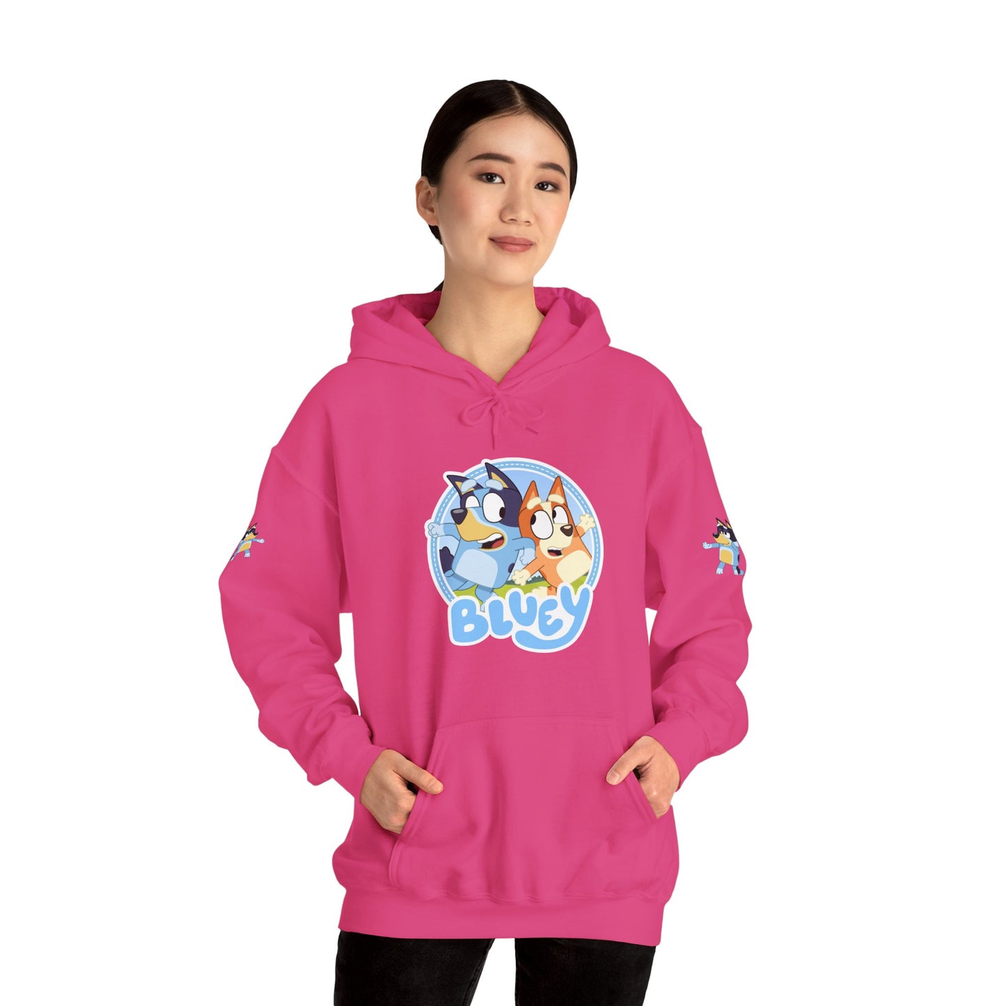Princess Grace Bluey Unisex Heavy Blend Hoodie Cozy Cartoon Sweatshirt for Kids & Adults