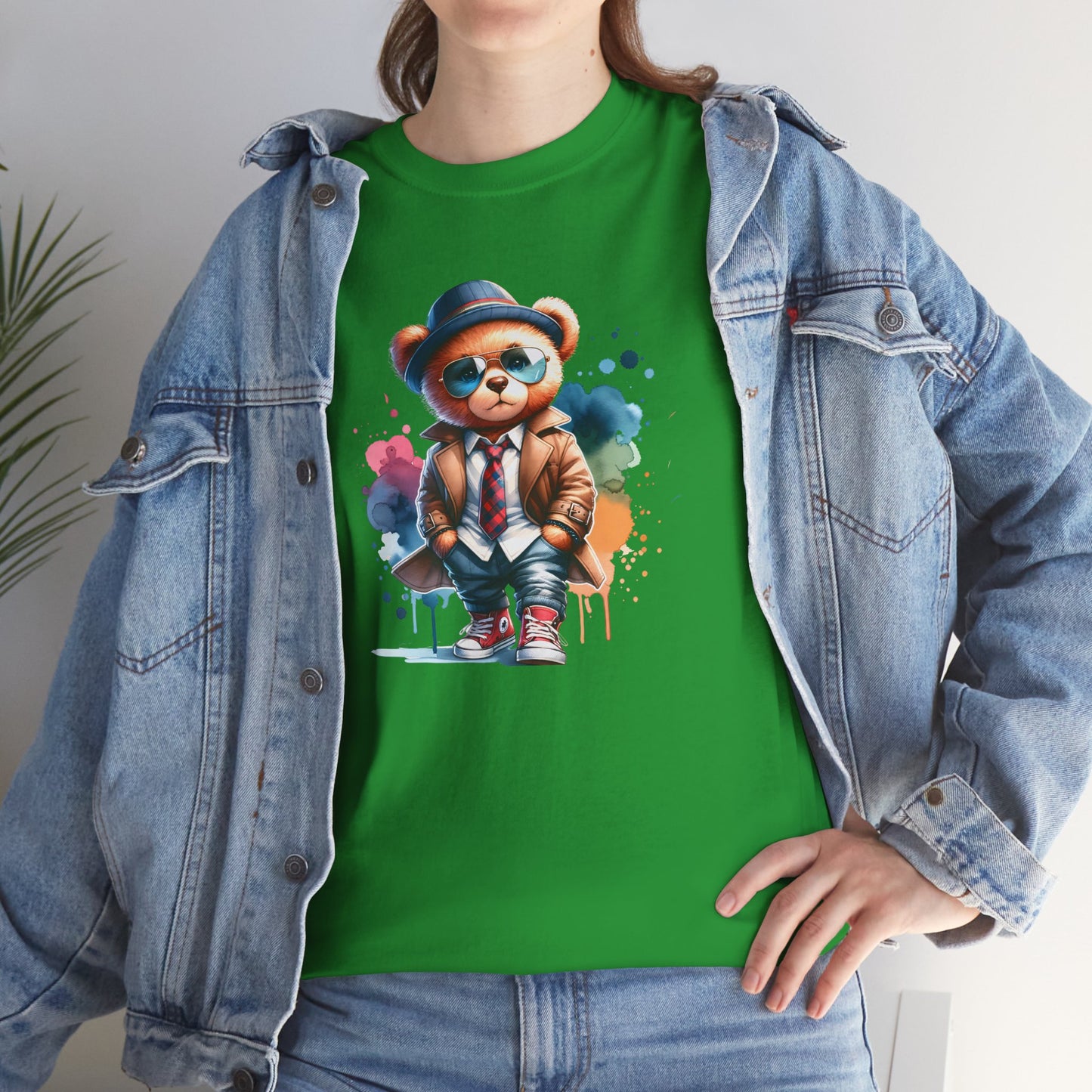 Princess Grace Stylish Bear Illustration Unisex Heavy Cotton Tee Trendy and Fun T-Shirt