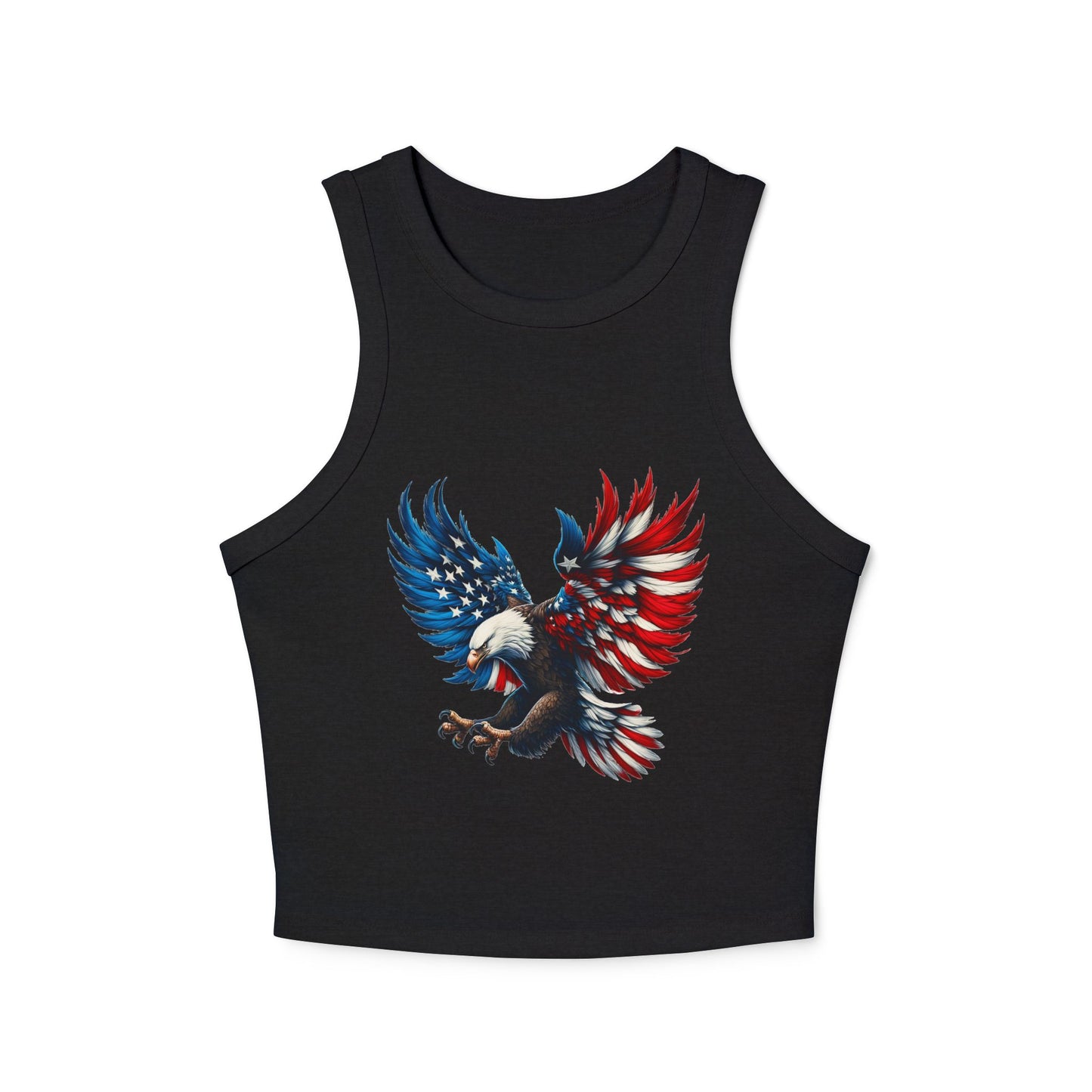 Princess Grace Patriotic Eagle Women's Micro Rib Racer Tank Top USA Design